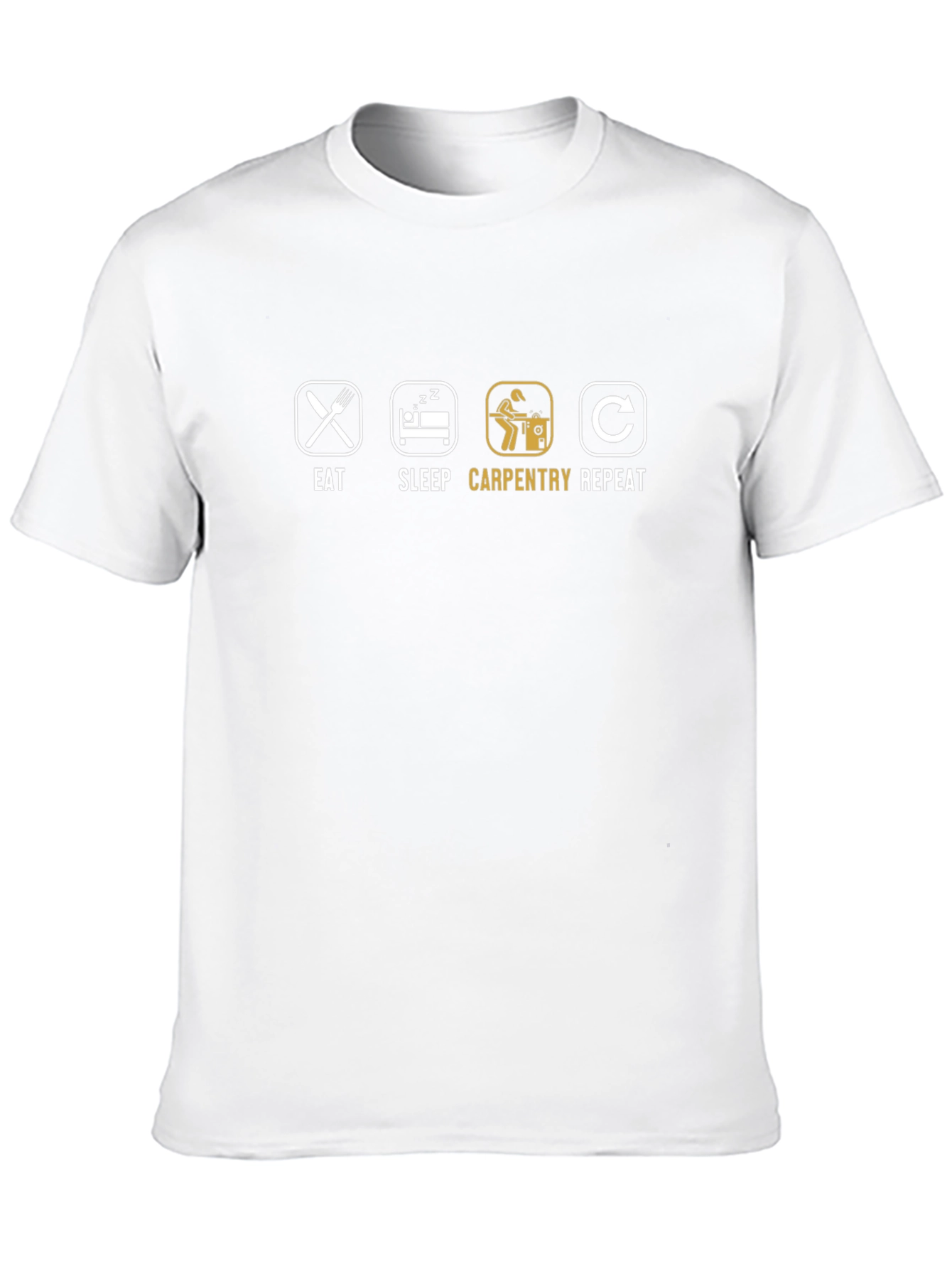 Eat Sleep Carpentry Repeat T-Shirt - Black Cotton