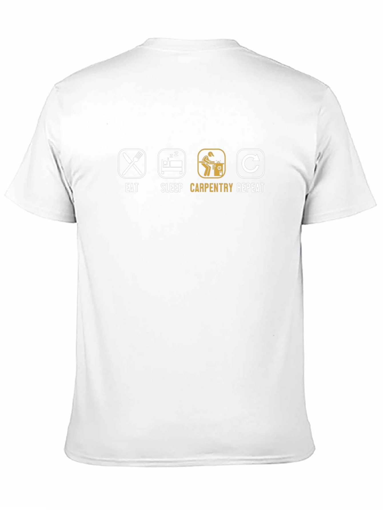 Eat Sleep Carpentry Repeat T-Shirt - Black Cotton