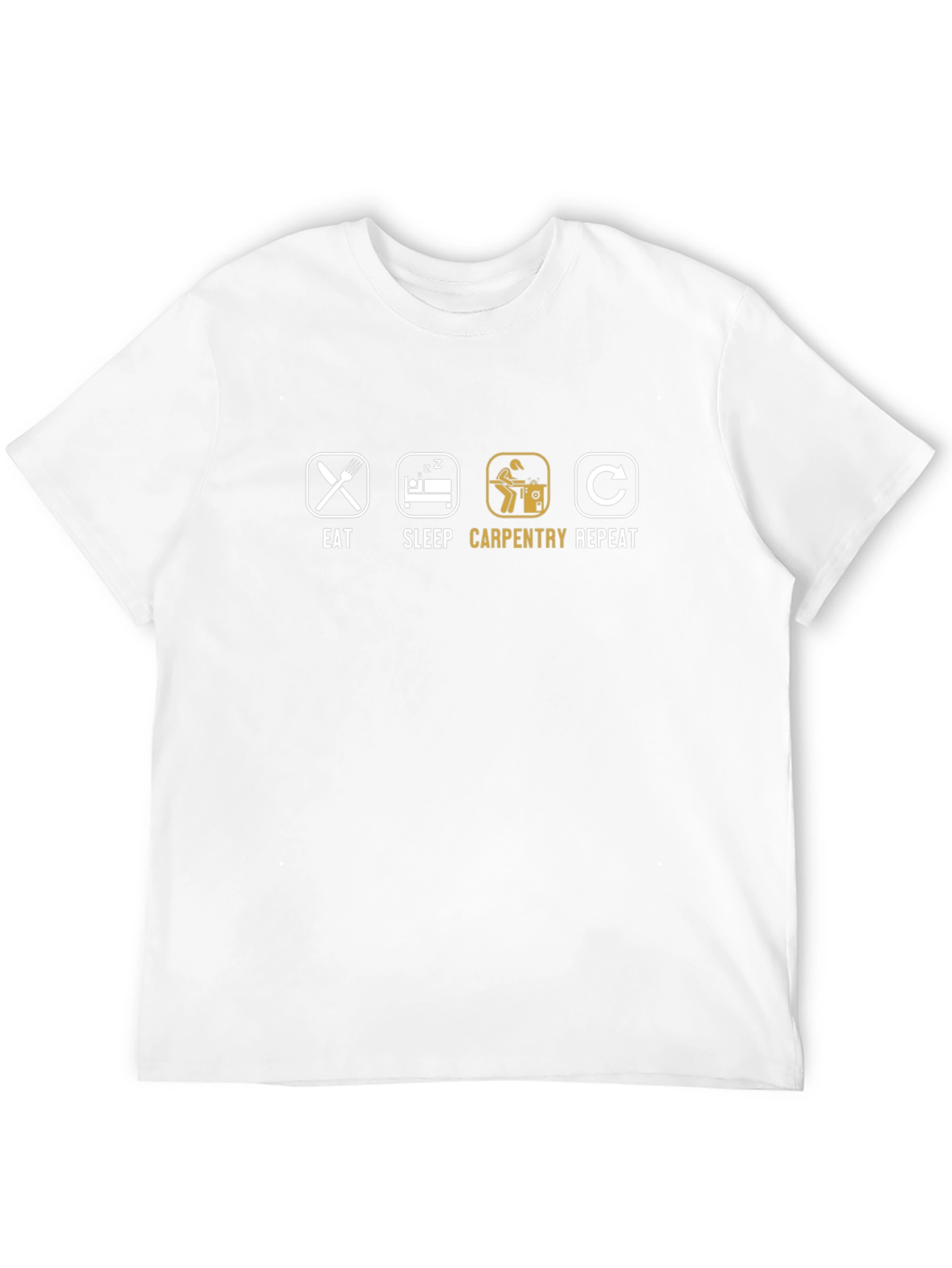 Eat Sleep Carpentry Repeat T-Shirt - Black Cotton