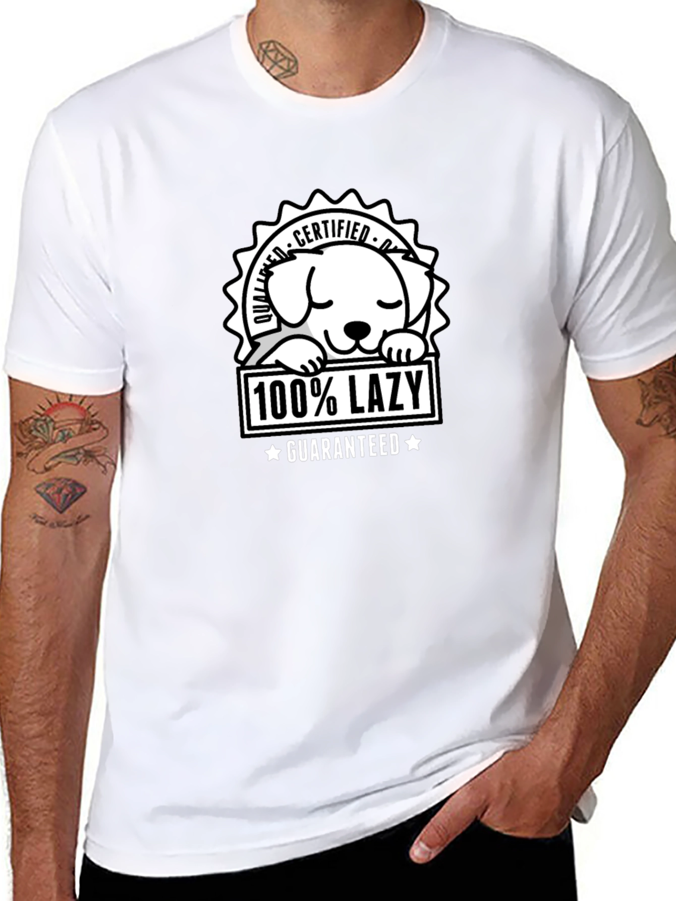 100% Lazy Certified Dog T-Shirt