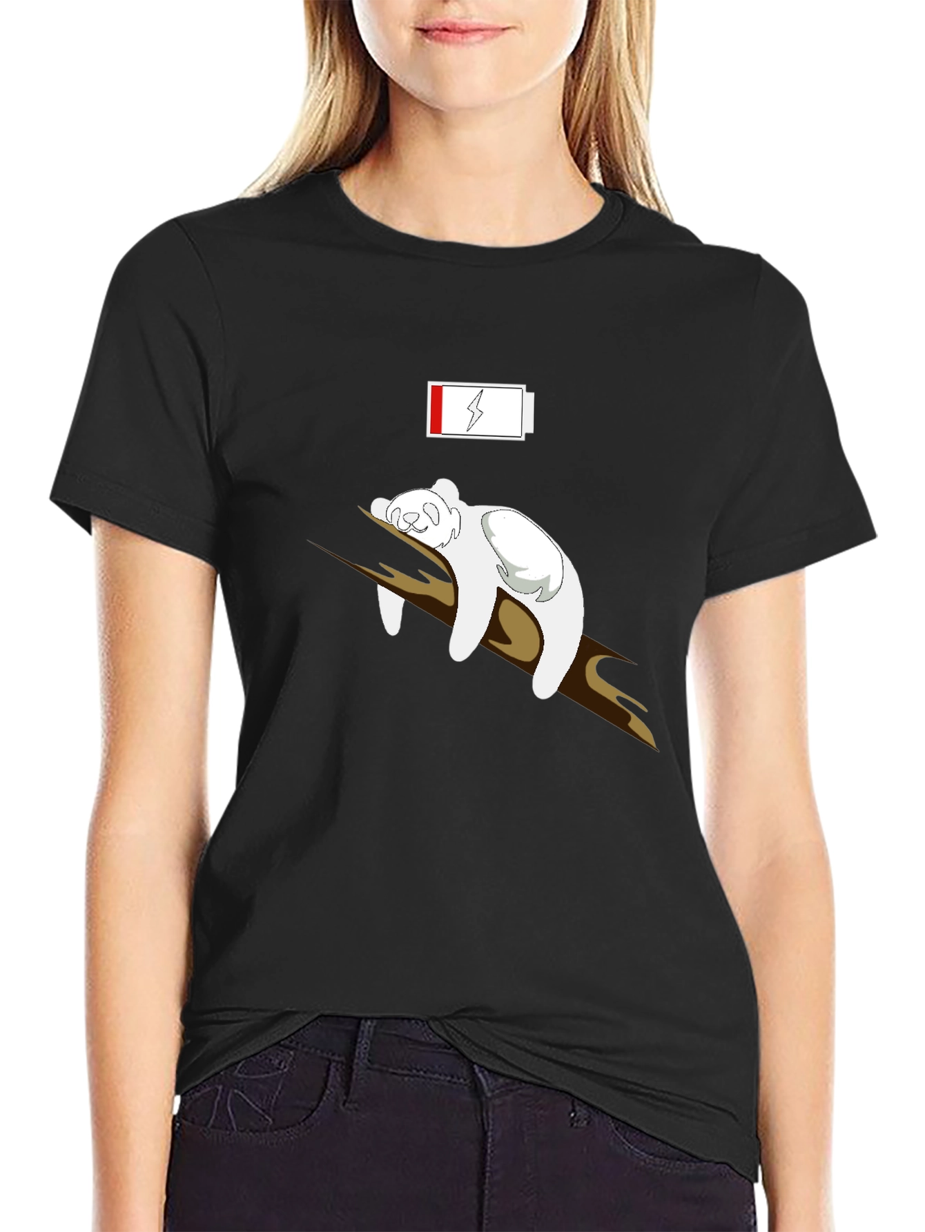 Low Battery Koala T-Shirt - Black