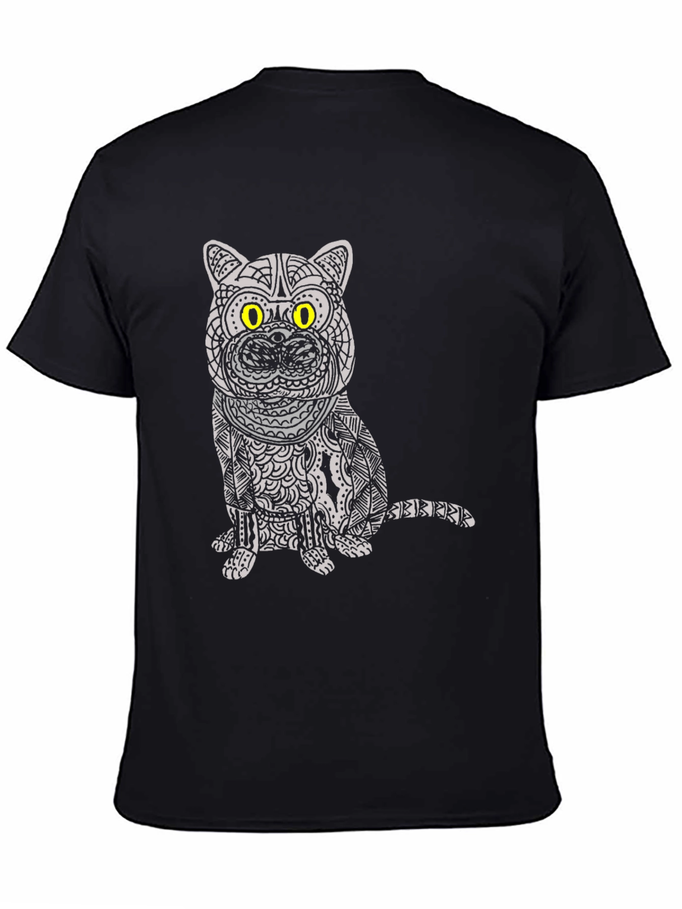 Cat Graphic Tee - Unique Patterned Design