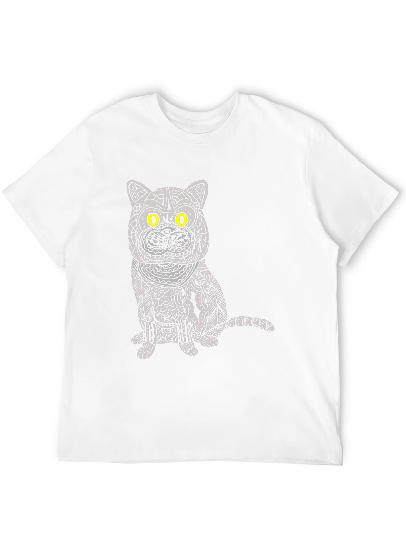 Cat Graphic Tee - Unique Patterned Design