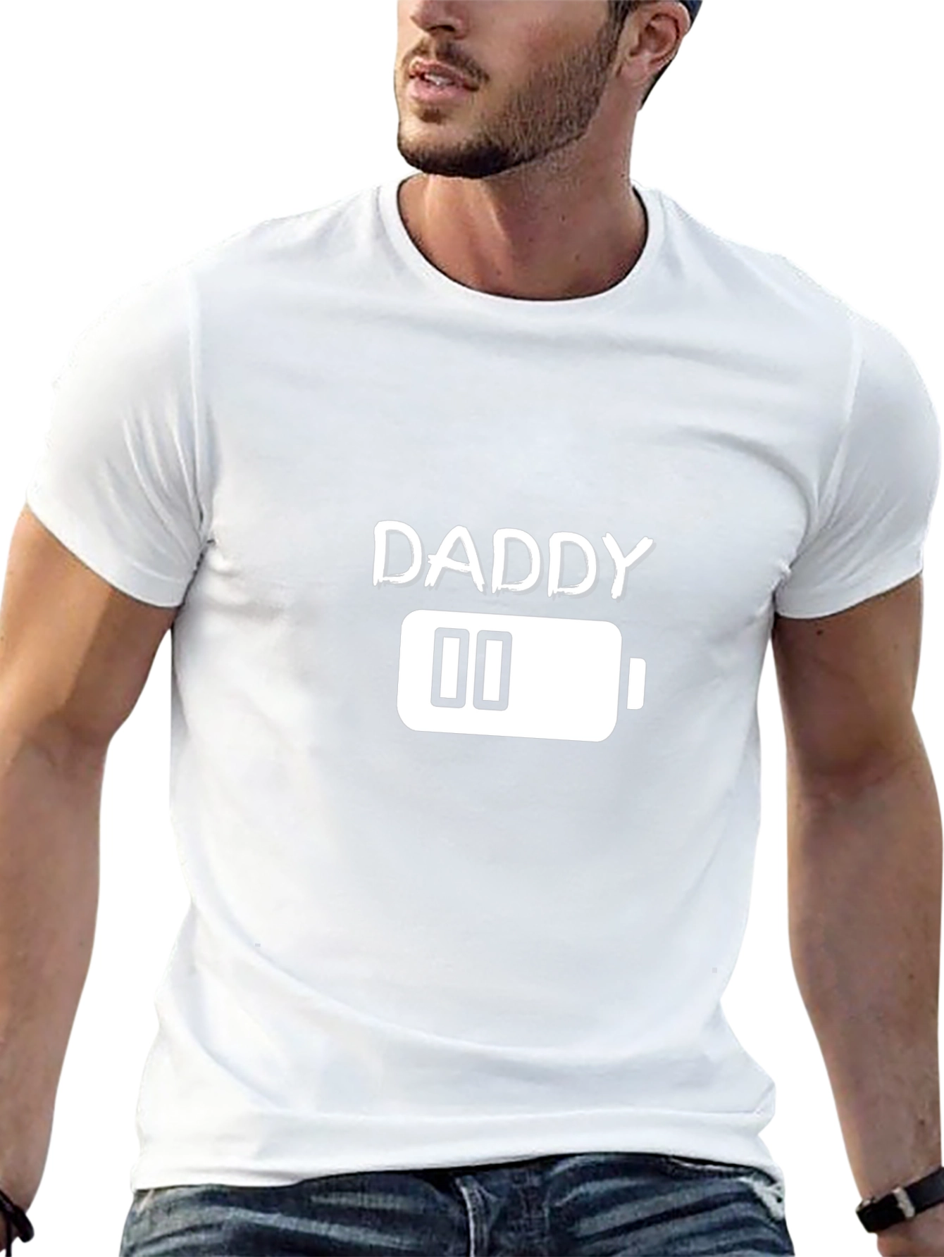 Daddy Low Battery T-Shirt - Funny Fathers Day Tee