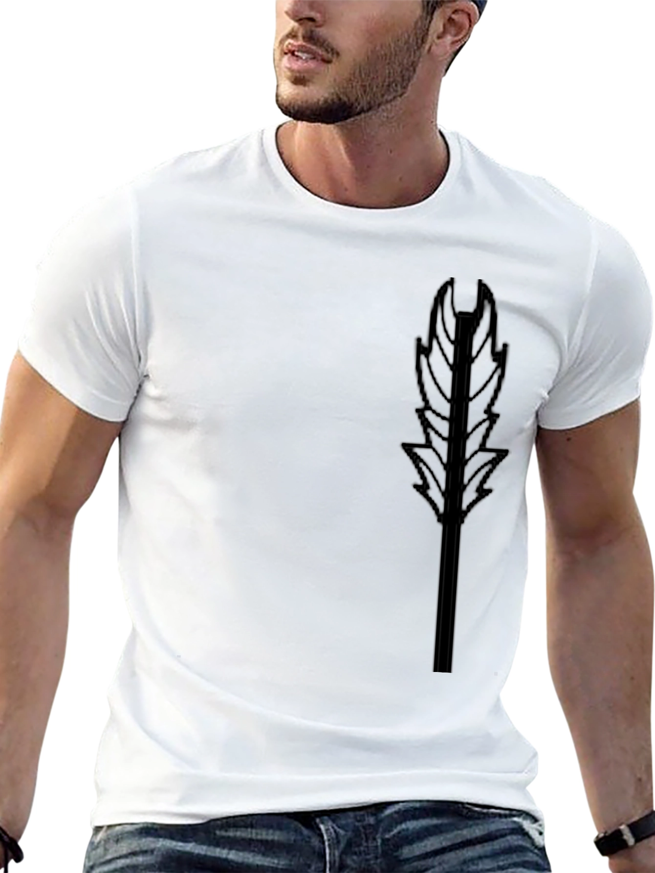 Black Feather Graphic T-Shirt