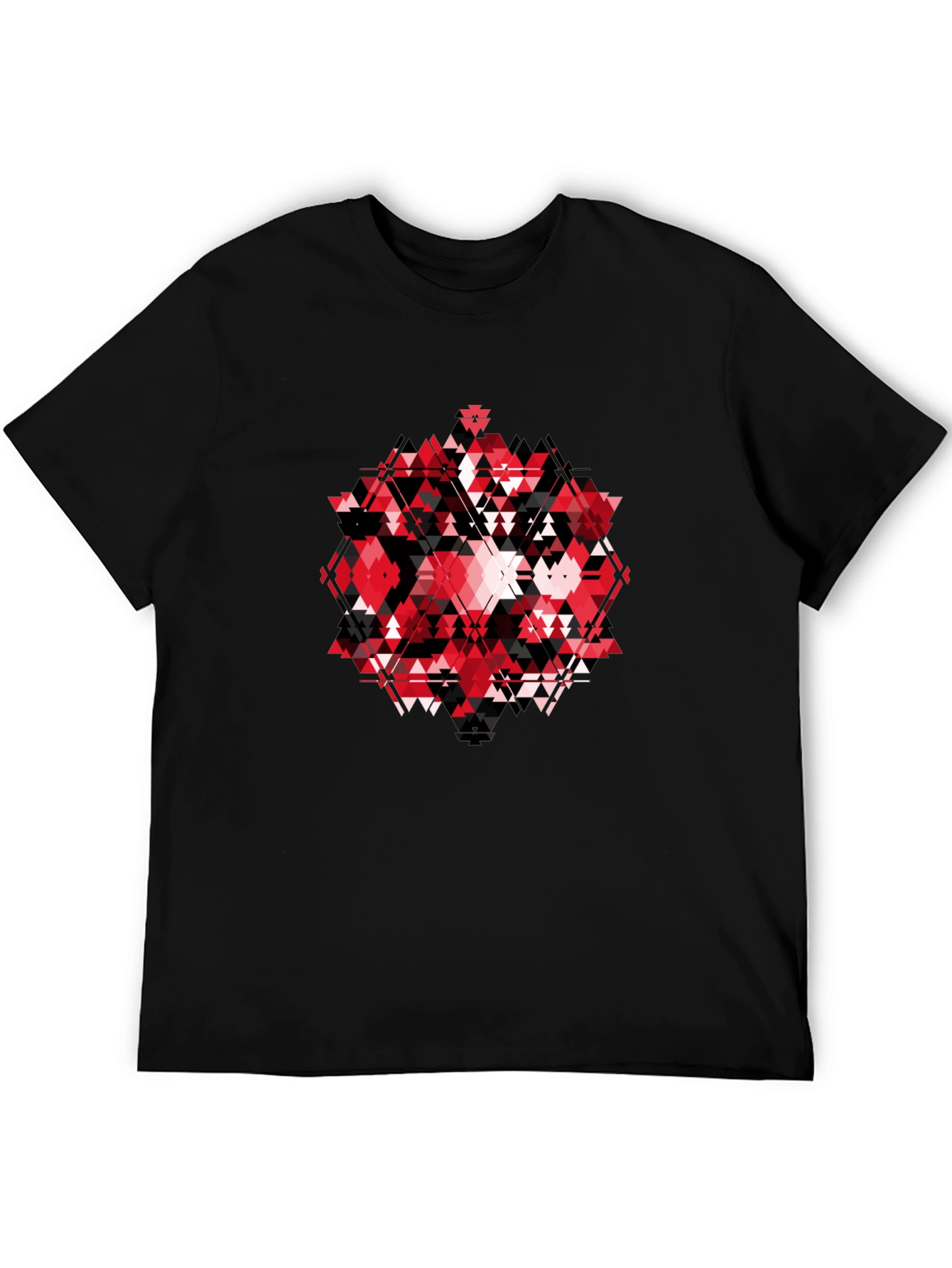 Geometric Print Black T-Shirt
