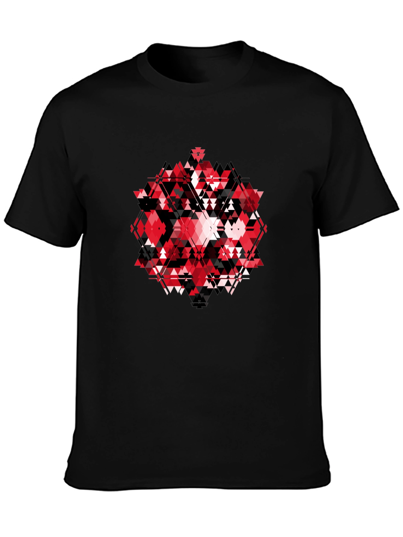Geometric Print Black T-Shirt