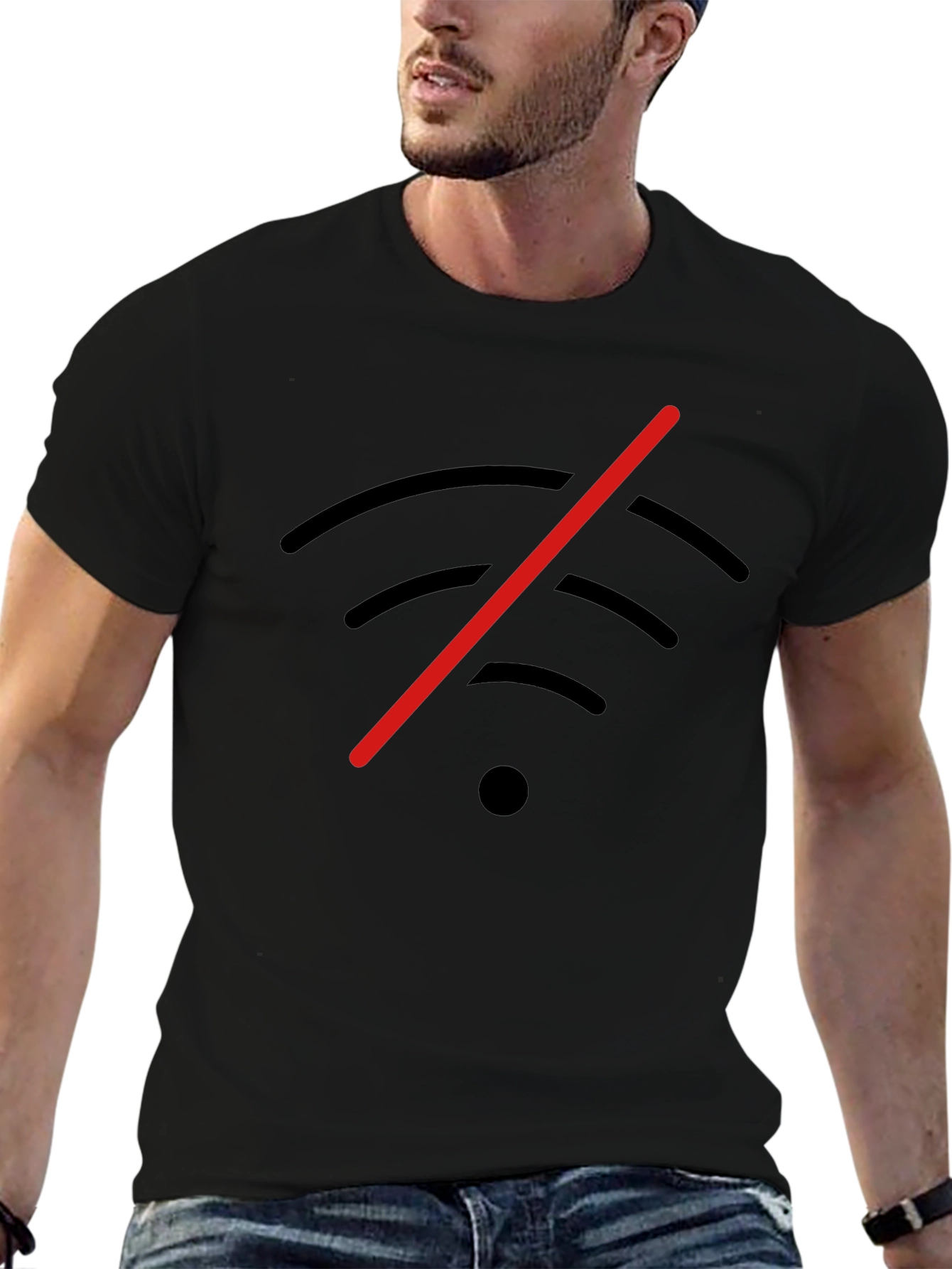No Wifi Zone T-Shirt - Black Cotton Tee