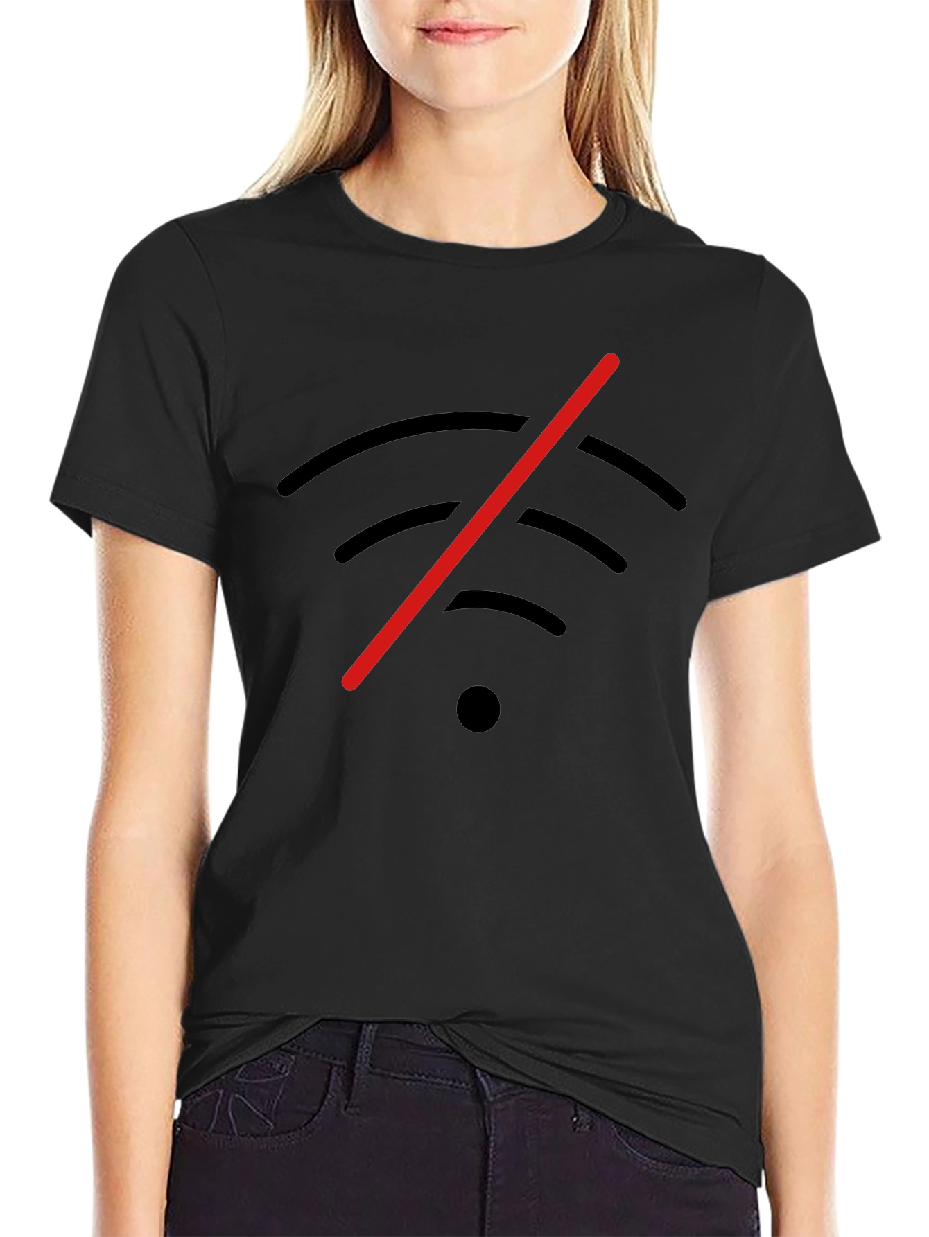 No Wifi Zone T-Shirt - Black Cotton Tee