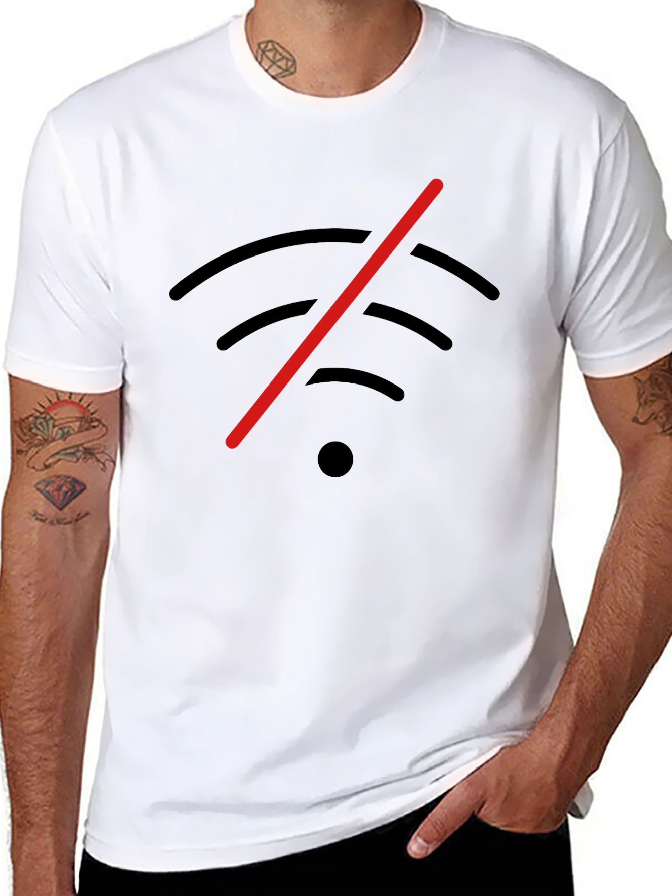 No Wifi Zone T-Shirt - Black Cotton Tee