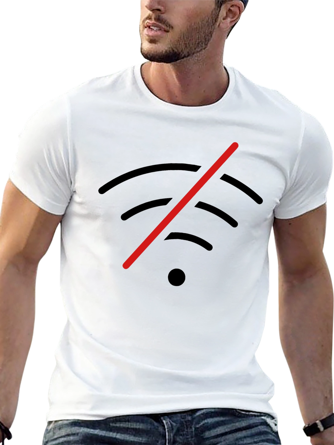 No Wifi Zone T-Shirt - Black Cotton Tee