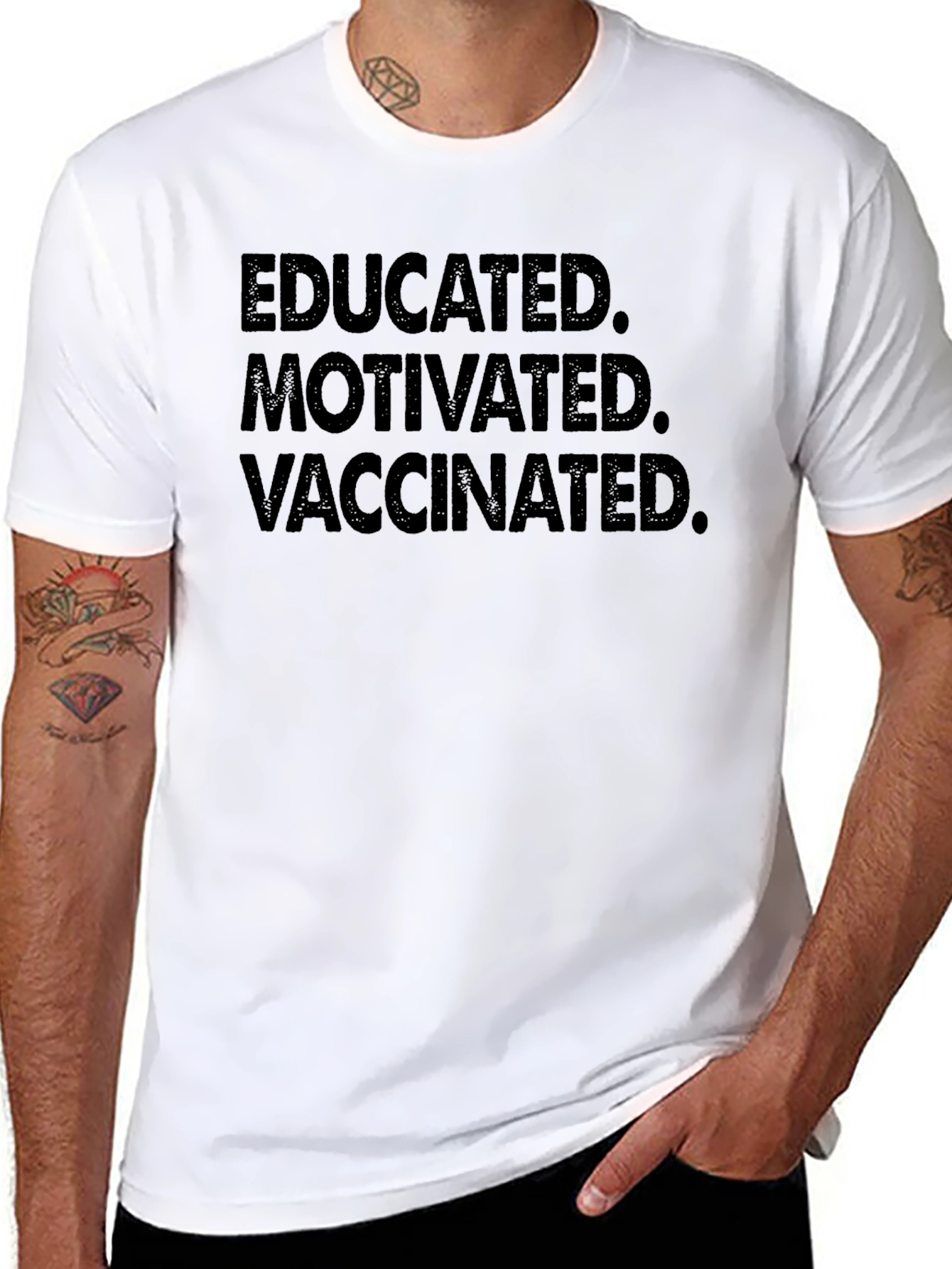 Educated Motivated Vaccinated Graphic Tee