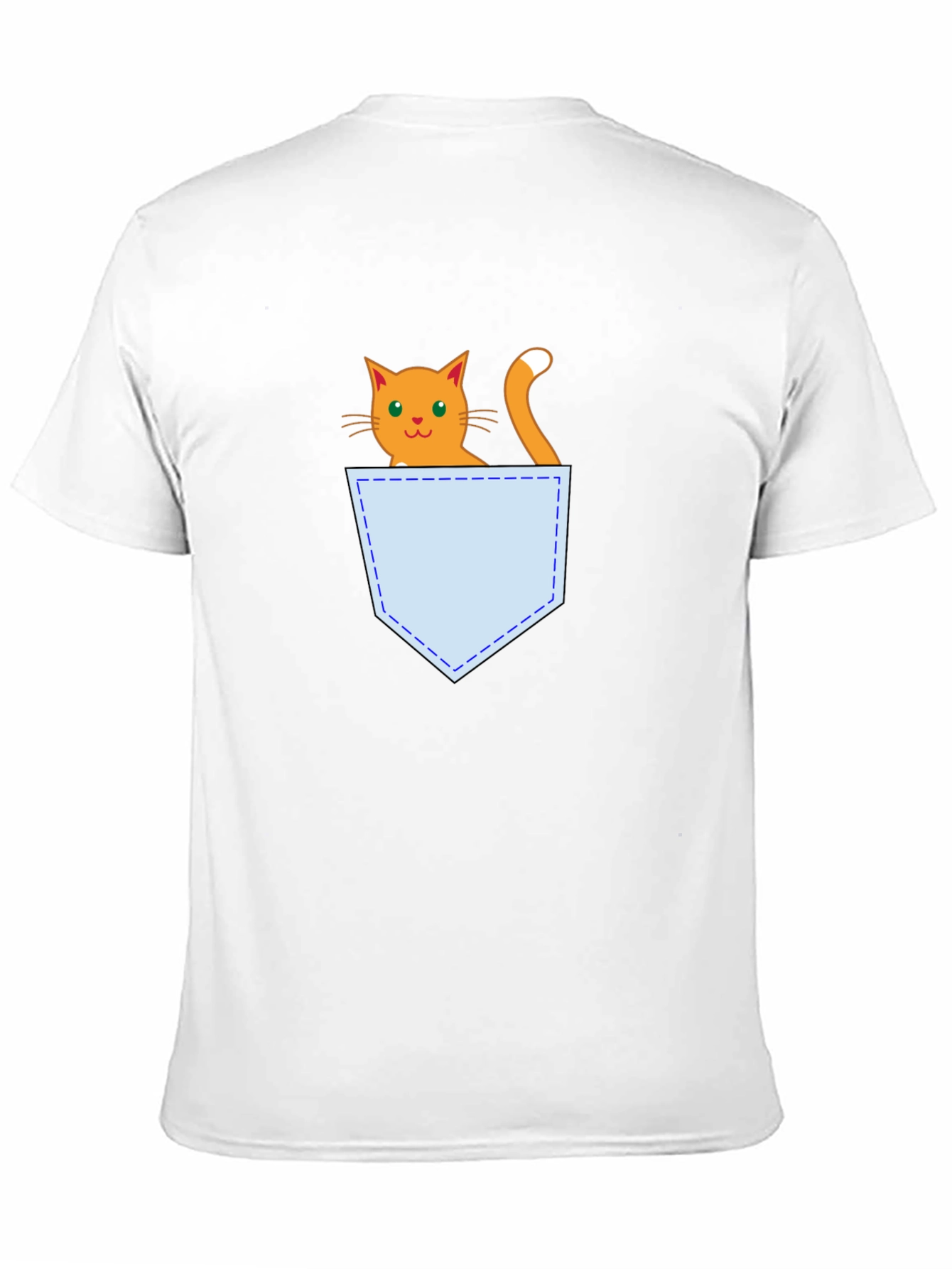 Cute Cat Pocket T-Shirt - Black Graphic Tee