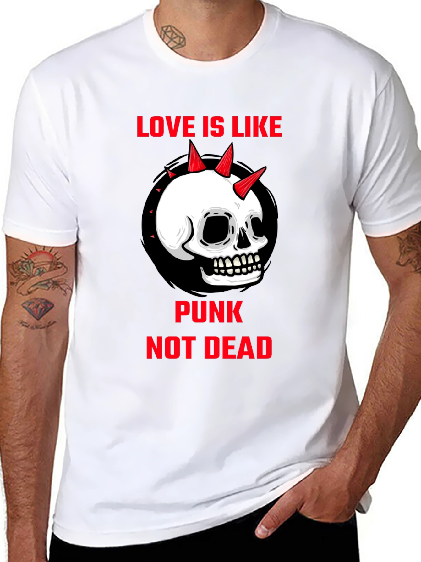 Punk Not Dead Skull Graphic T-Shirt