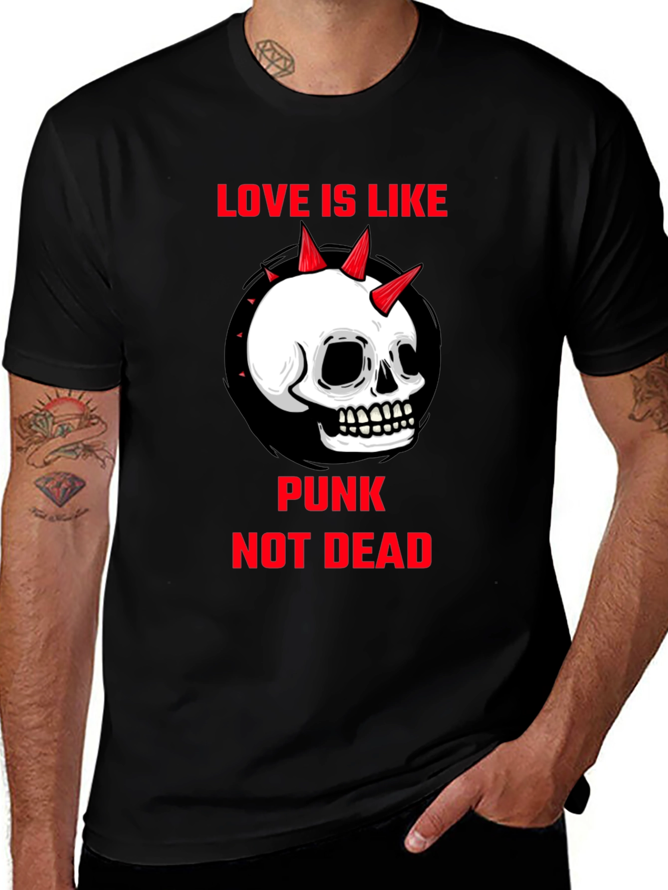 Punk Not Dead Skull Graphic T-Shirt