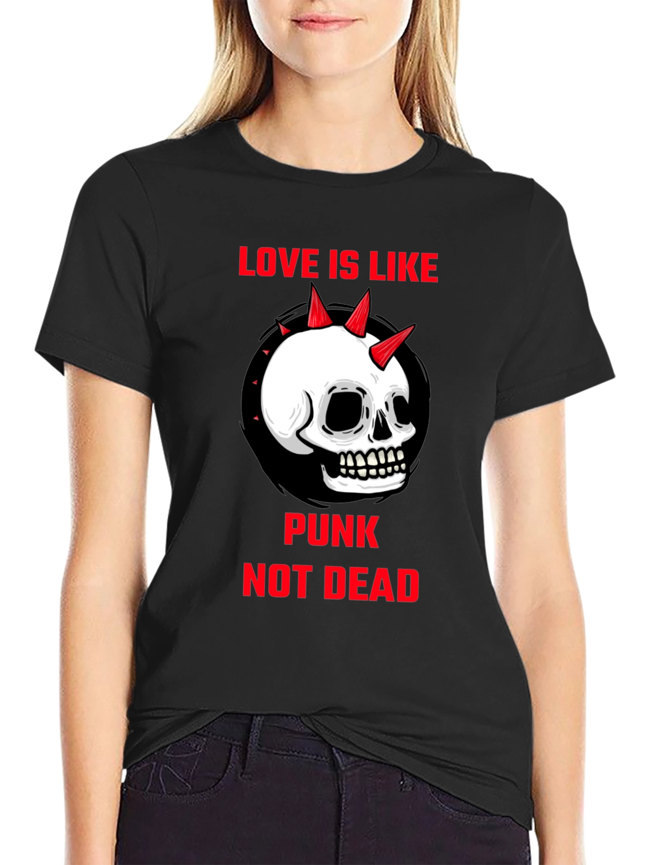 Punk Not Dead Skull Graphic T-Shirt