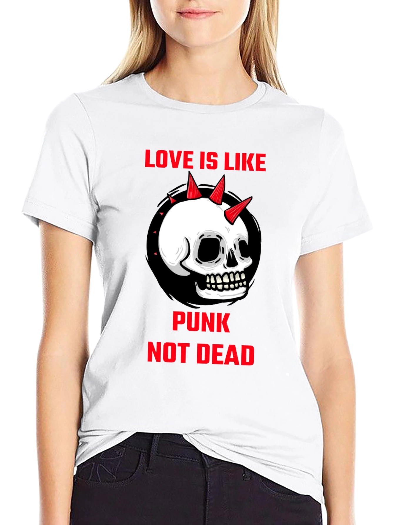 Punk Not Dead Skull Graphic T-Shirt