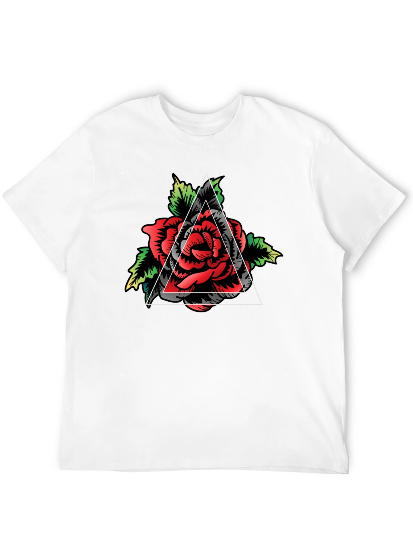 Rose Triangle Graphic Tee - Mens Black T-Shirt