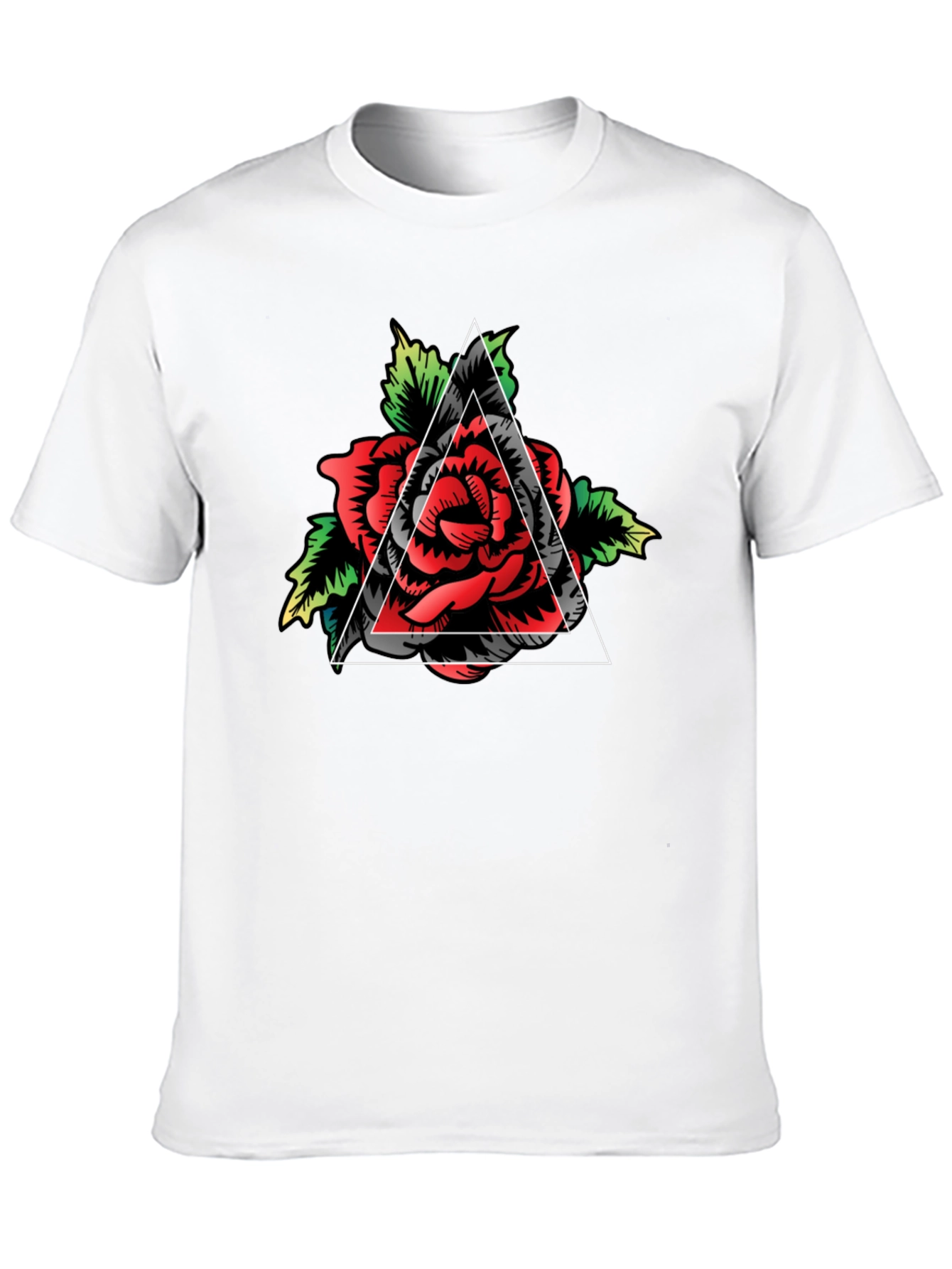 Rose Triangle Graphic Tee - Mens Black T-Shirt
