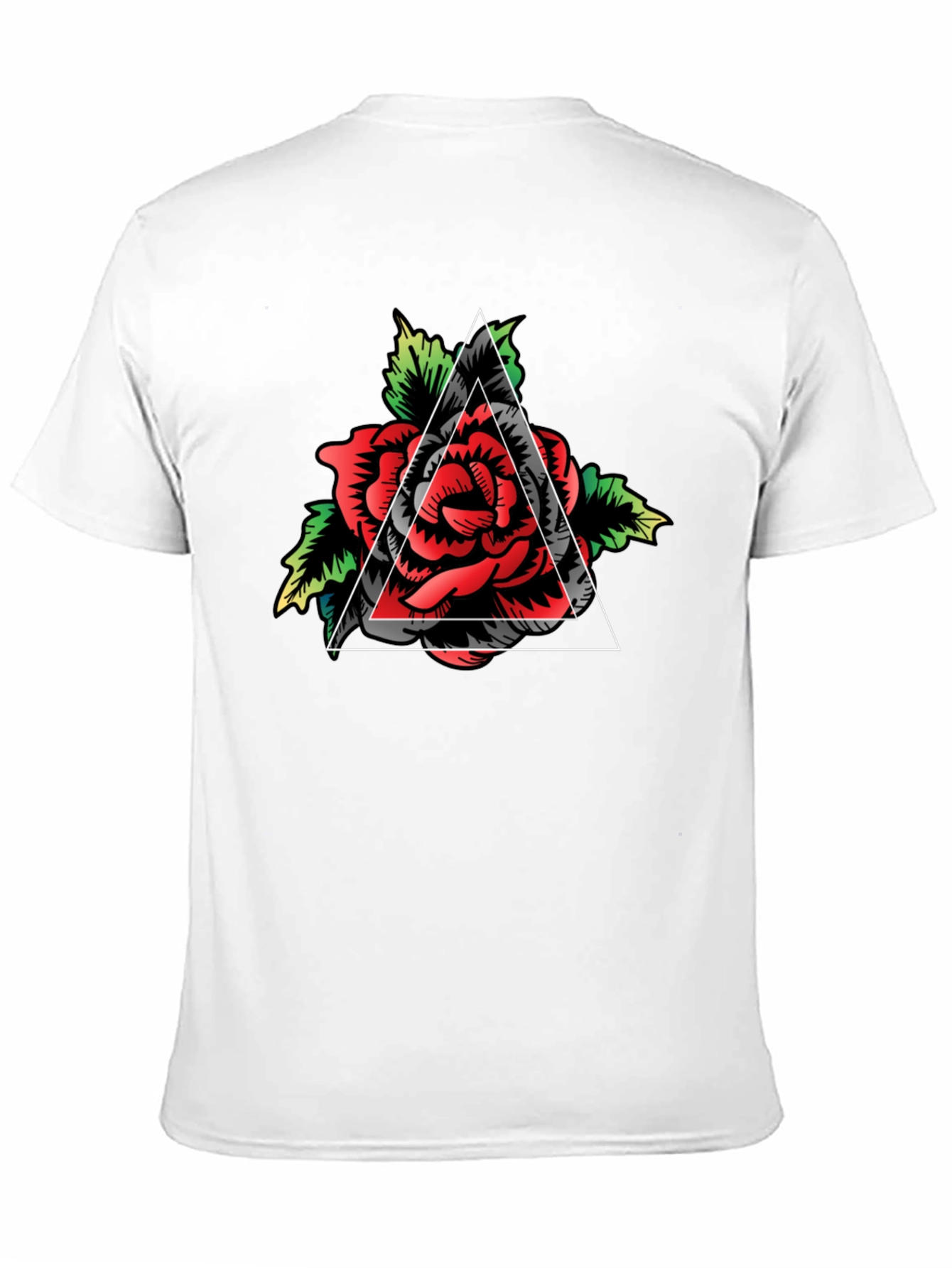 Rose Triangle Graphic Tee - Mens Black T-Shirt