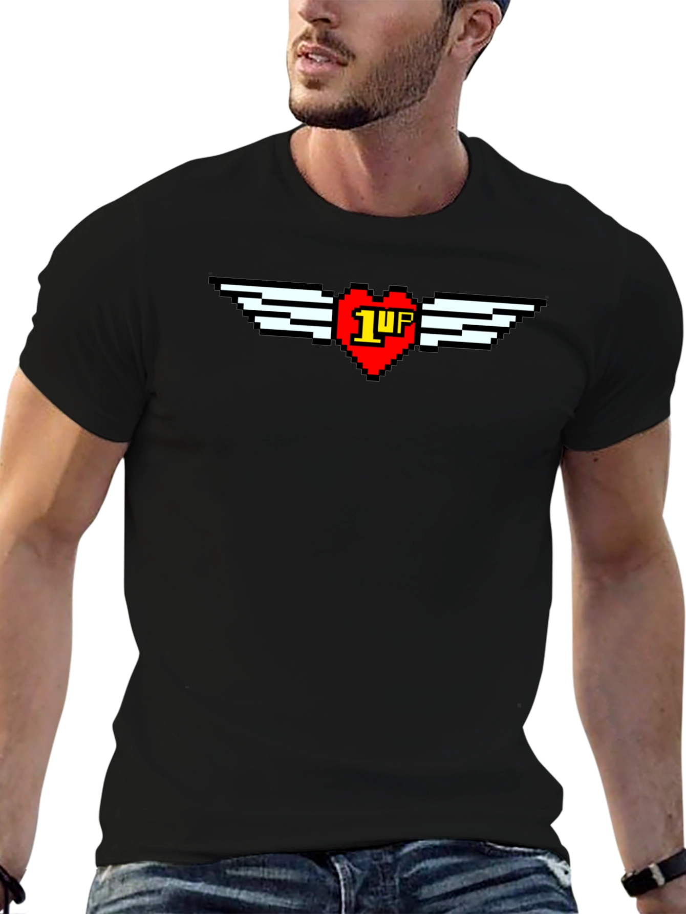 Pixel Heart 1-Up Graphic Tee - Retro Gaming Style