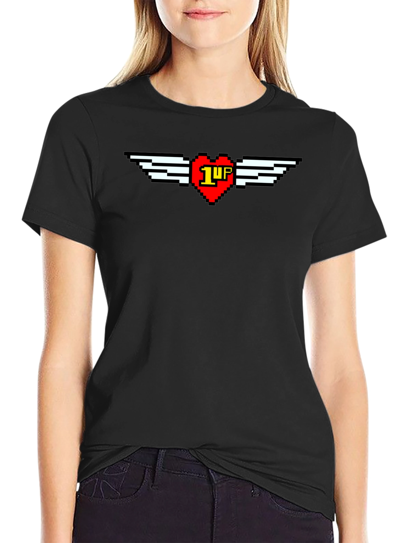 Pixel Heart 1-Up Graphic Tee - Retro Gaming Style