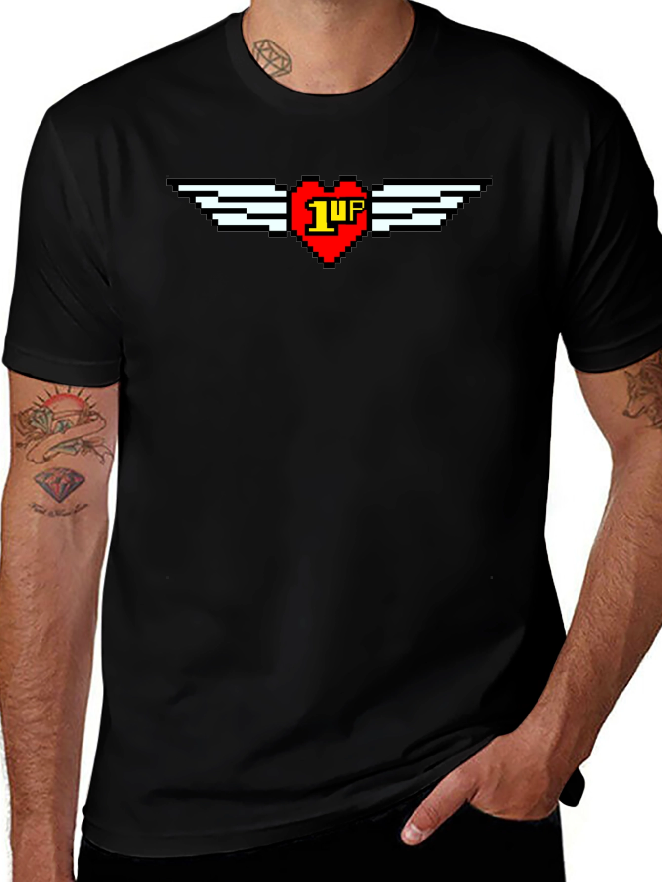 Pixel Heart 1-Up Graphic Tee - Retro Gaming Style