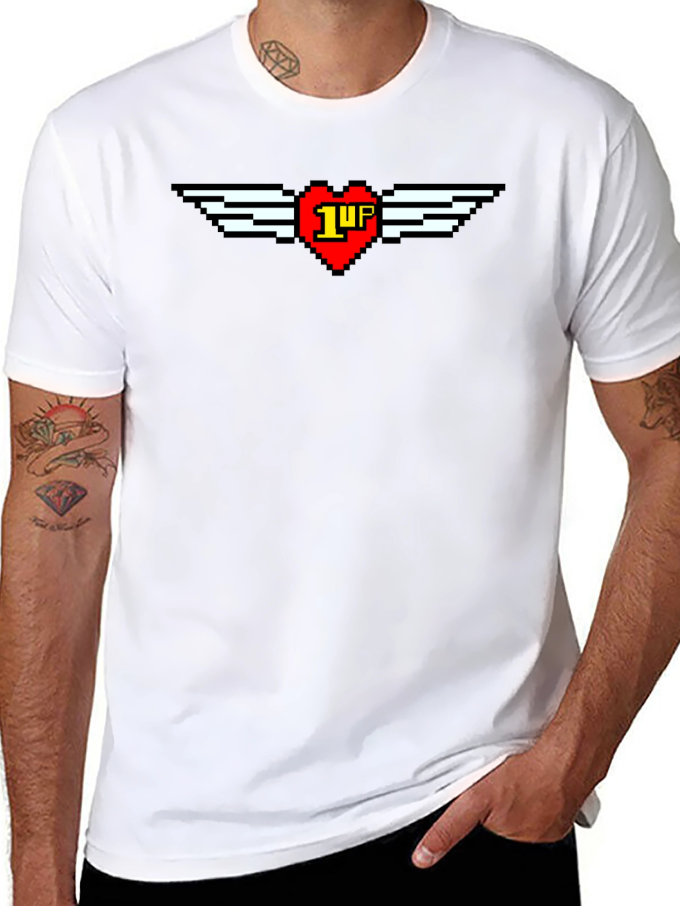 Pixel Heart 1-Up Graphic Tee - Retro Gaming Style