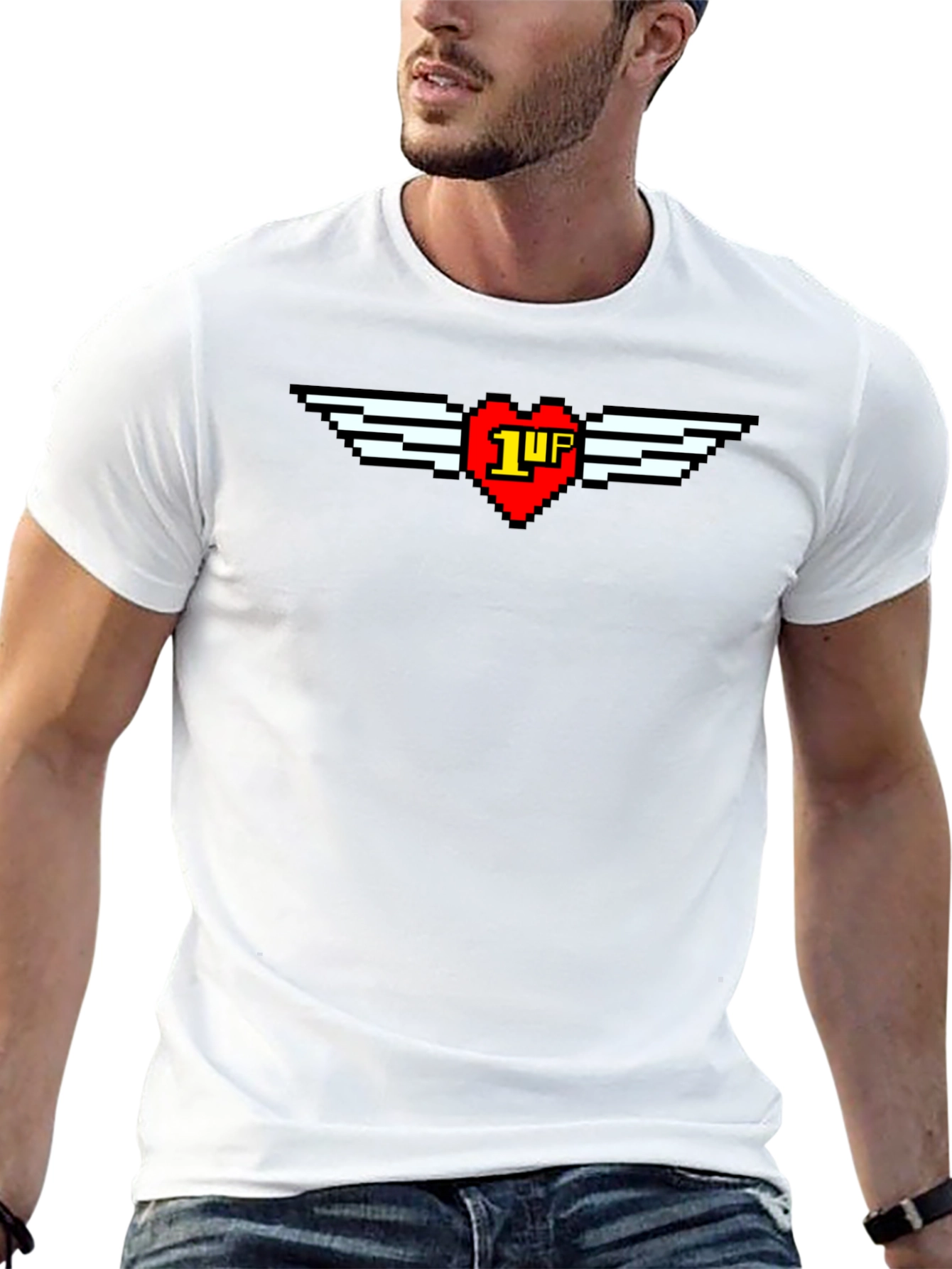 Pixel Heart 1-Up Graphic Tee - Retro Gaming Style
