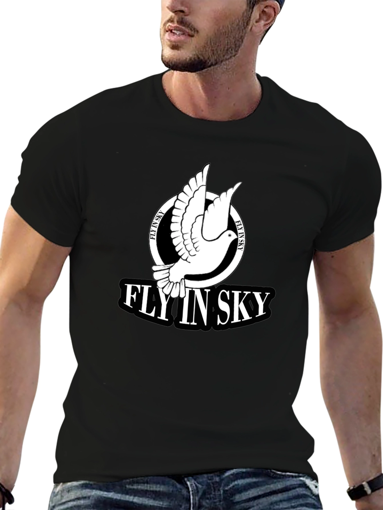 Fly in Sky Graphic Tee - Stylish Mens T-Shirt