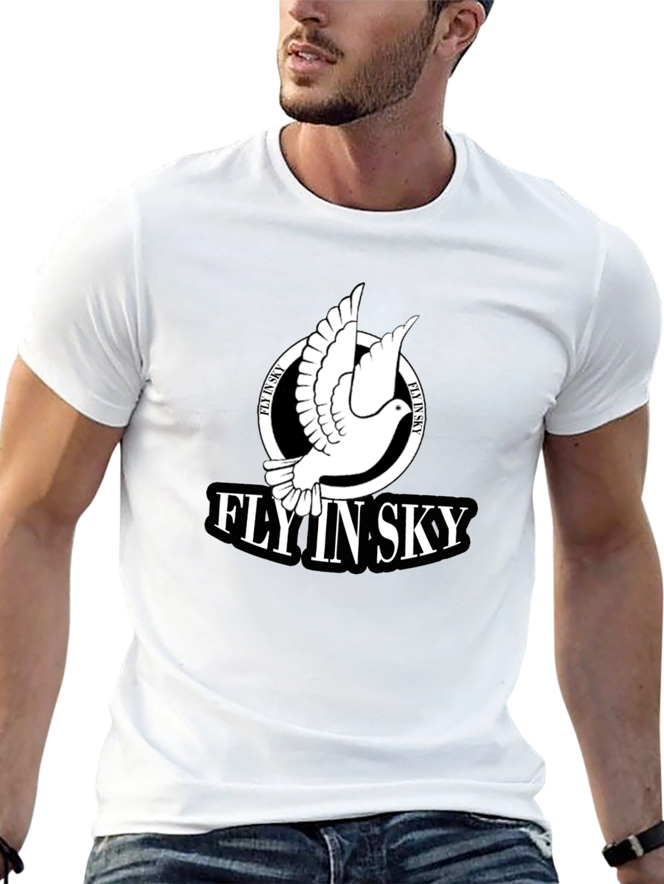 Fly in Sky Graphic Tee - Stylish Mens T-Shirt