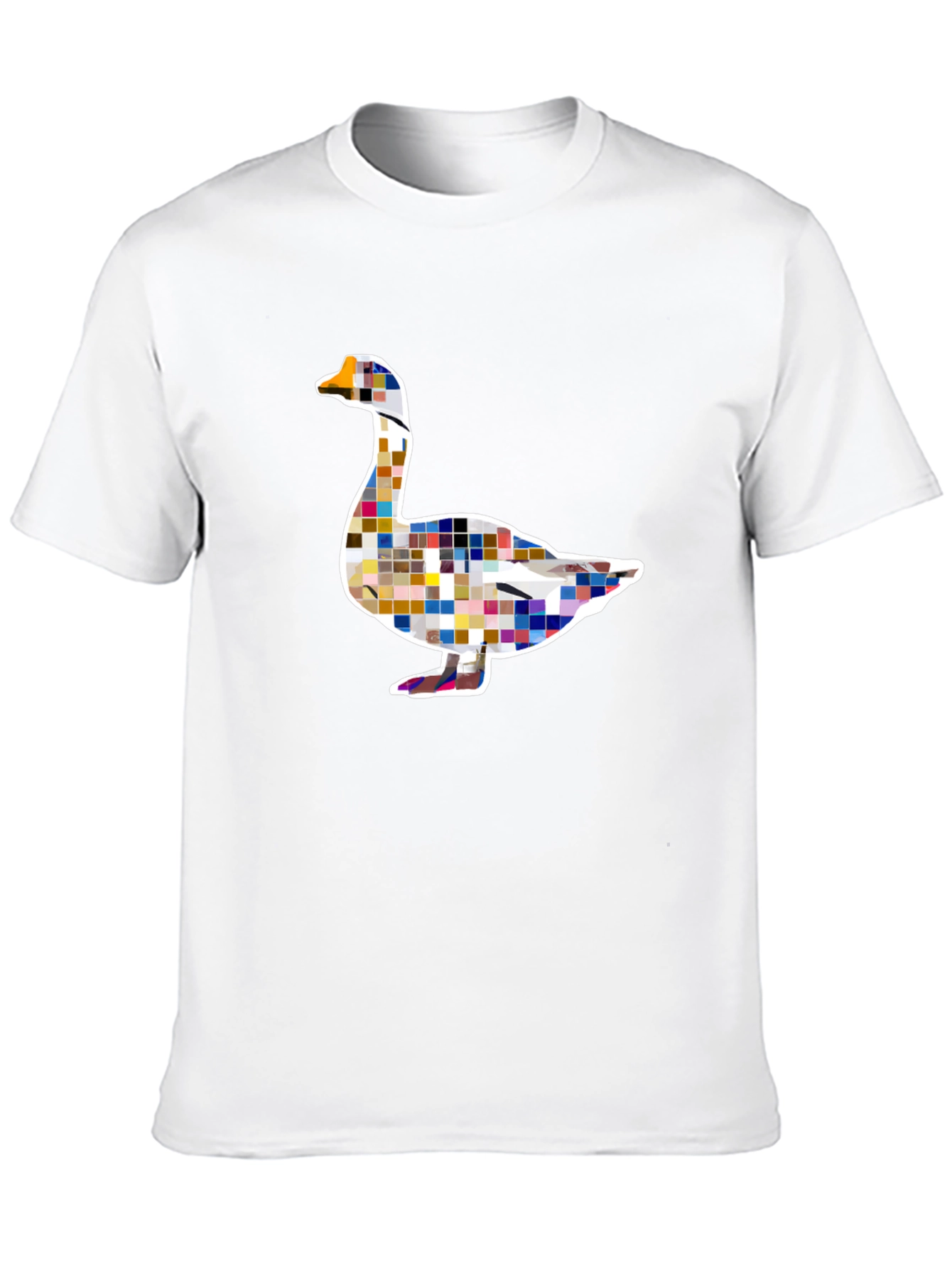 Pixelated Goose Graphic Tee - Modern Art Style
