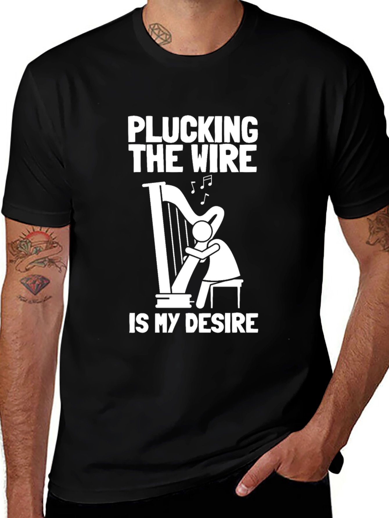 Plucking the Wire Harp Graphic T-Shirt