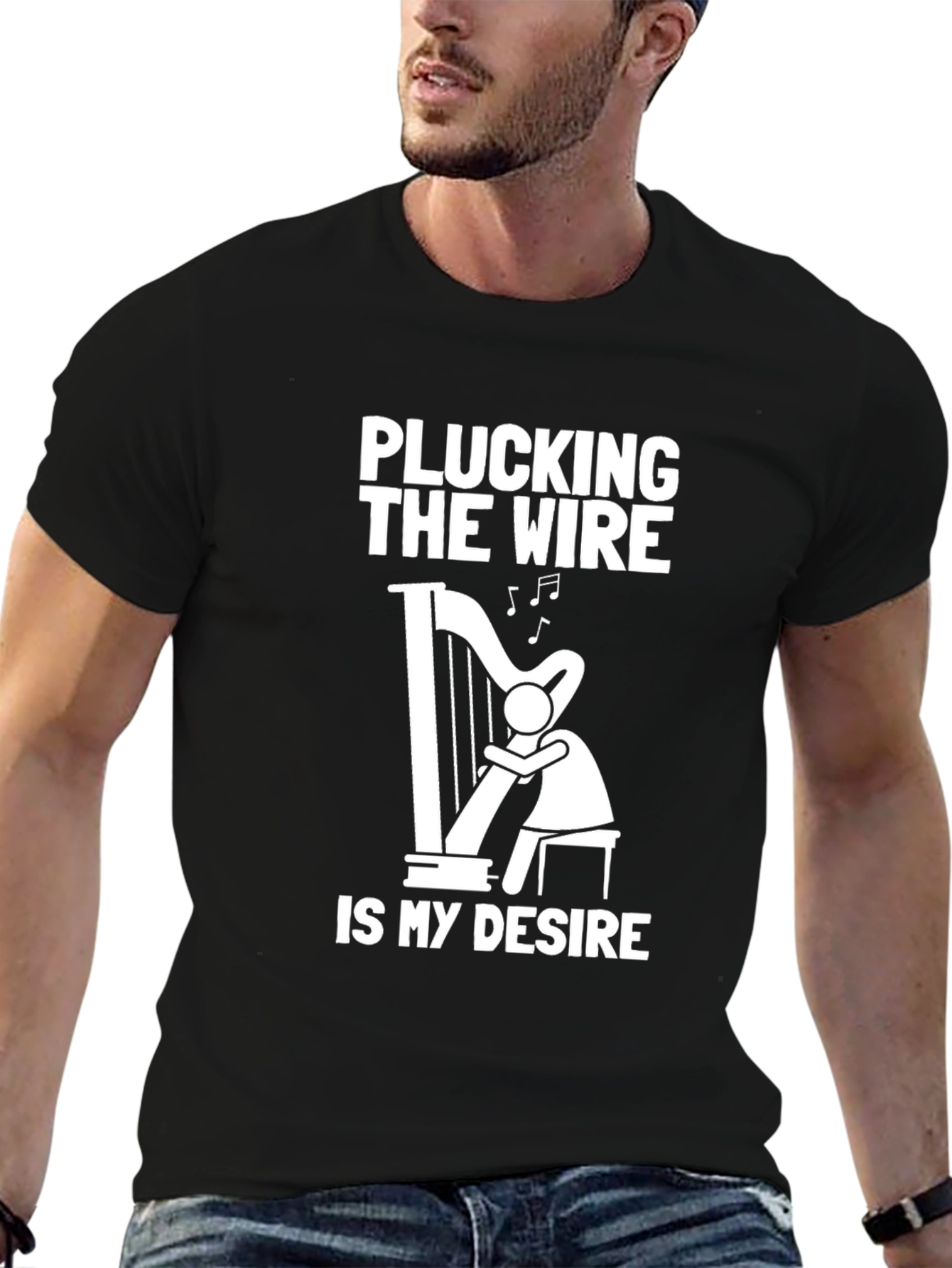Plucking the Wire Harp Graphic T-Shirt