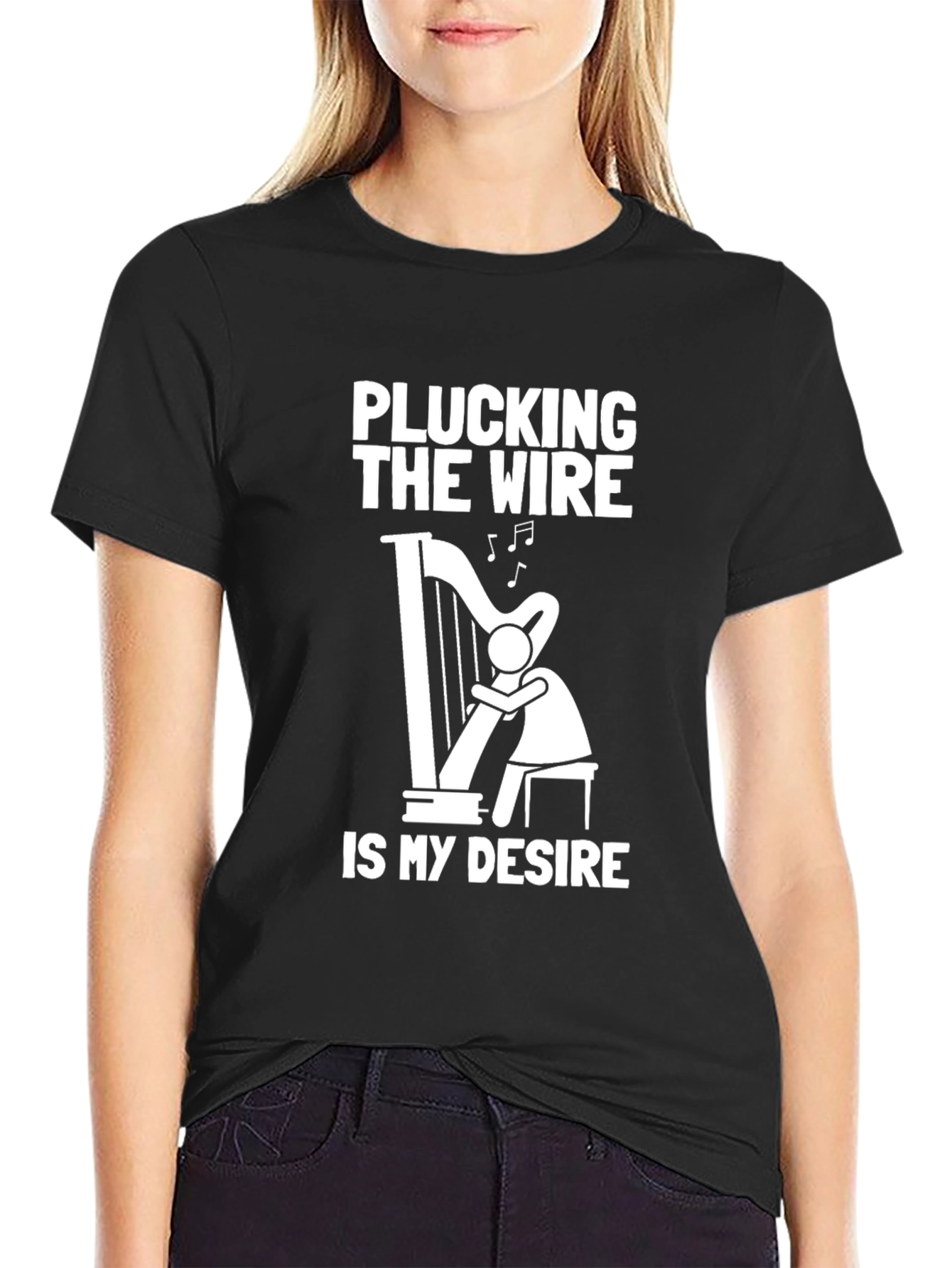 Plucking the Wire Harp Graphic T-Shirt