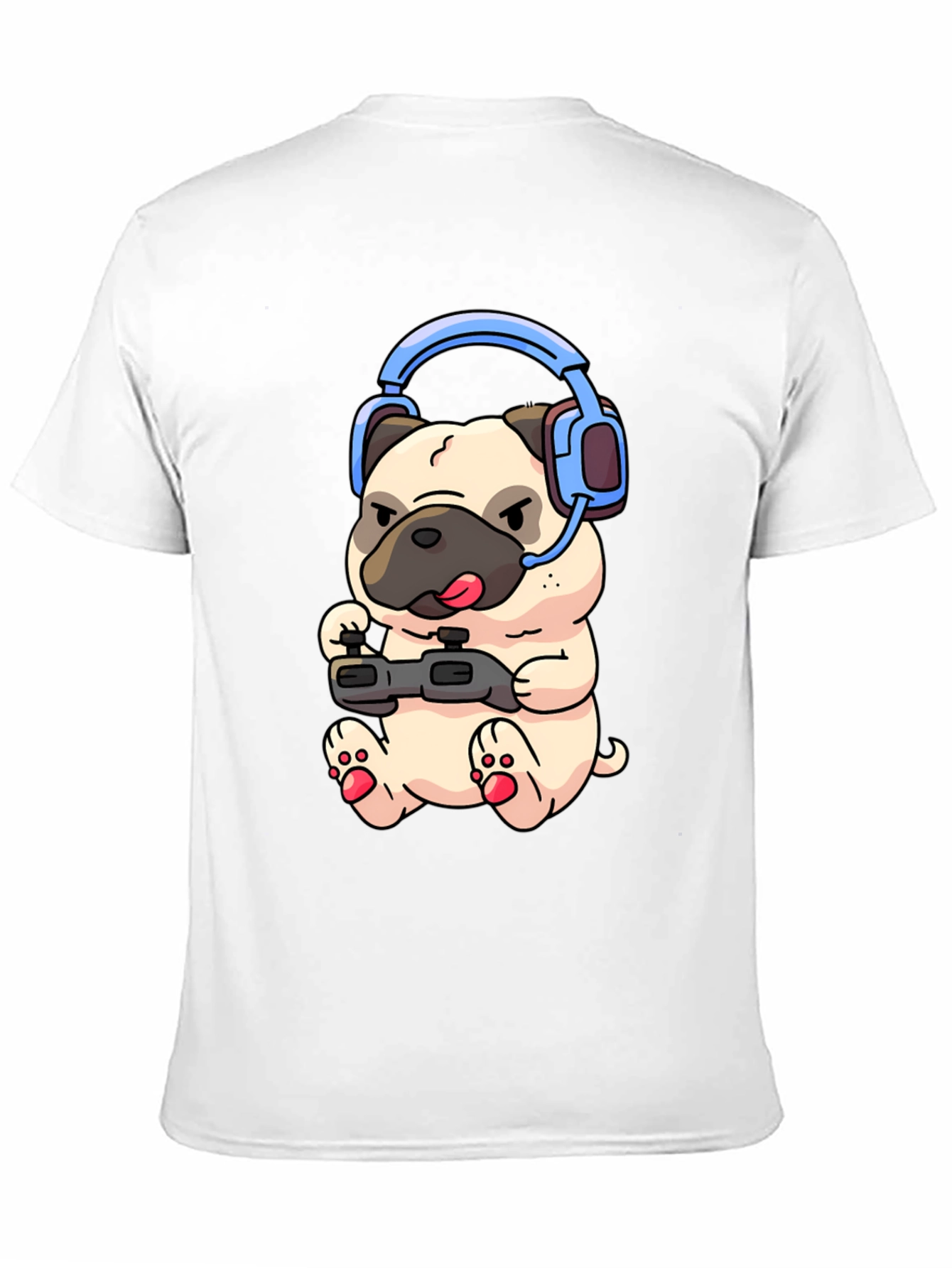 Gamer Pug T-Shirt - Playful Graphic Tee