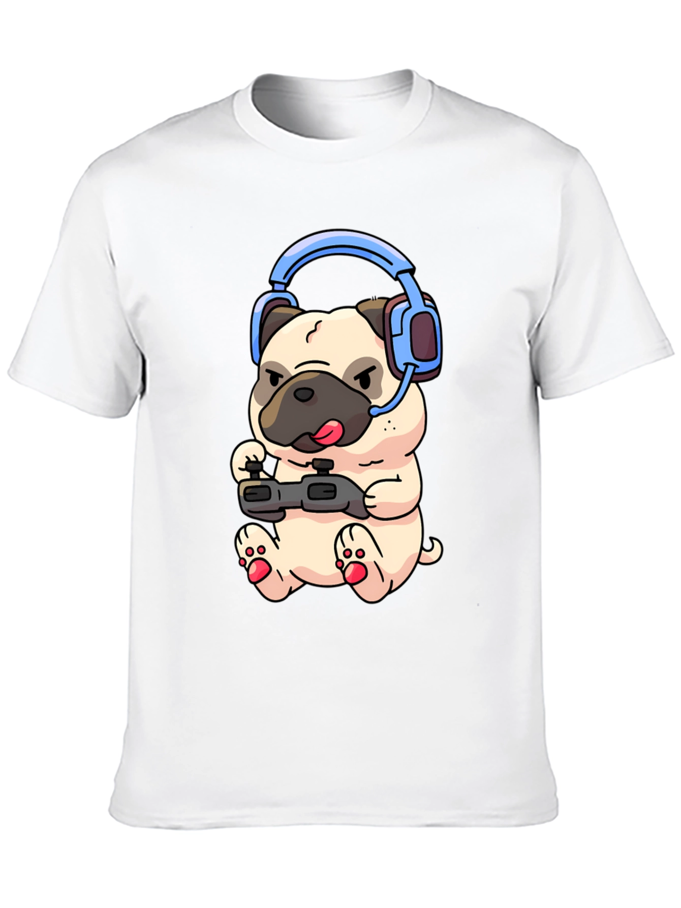 Gamer Pug T-Shirt - Playful Graphic Tee