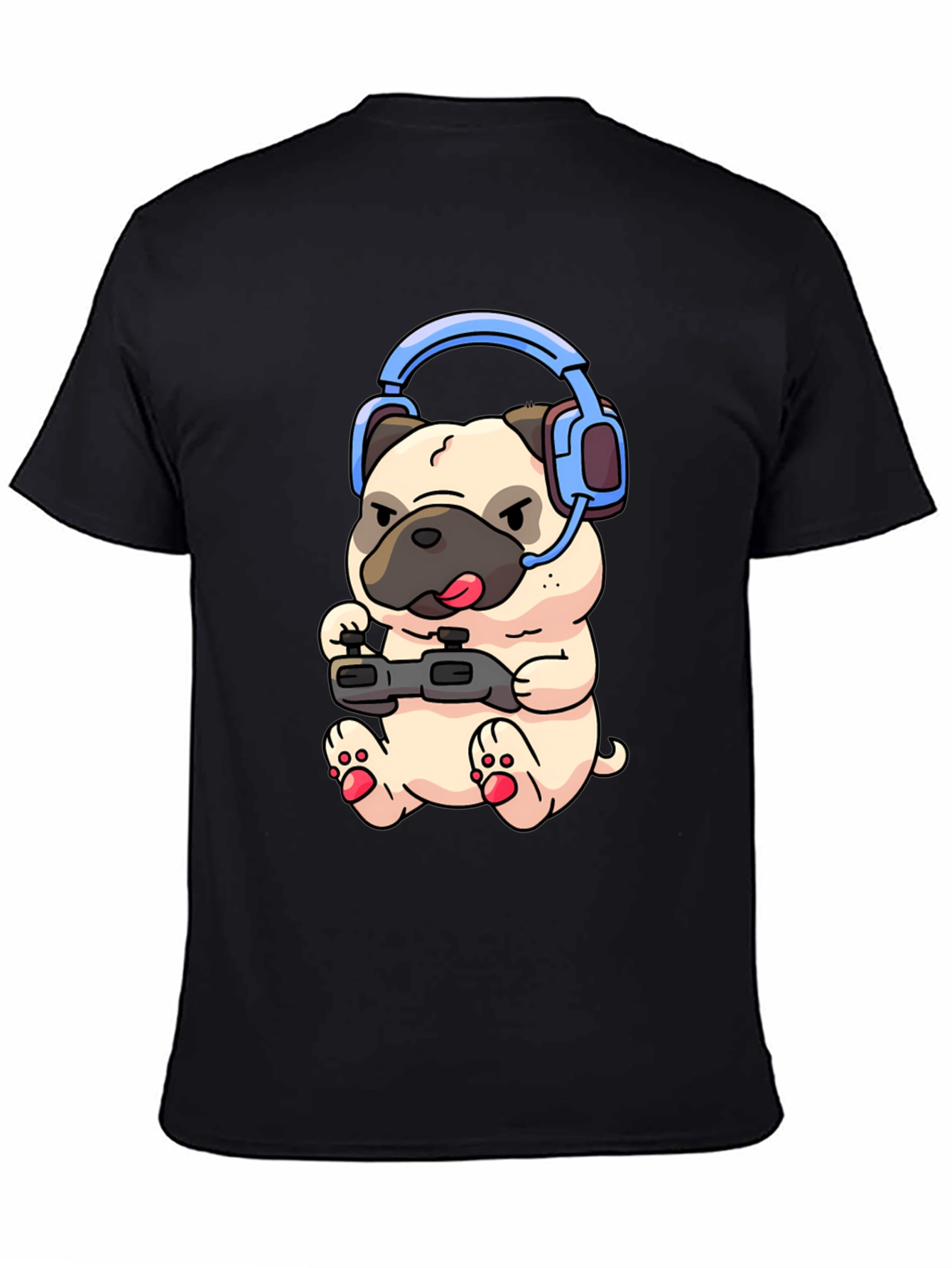 Gamer Pug T-Shirt - Playful Graphic Tee