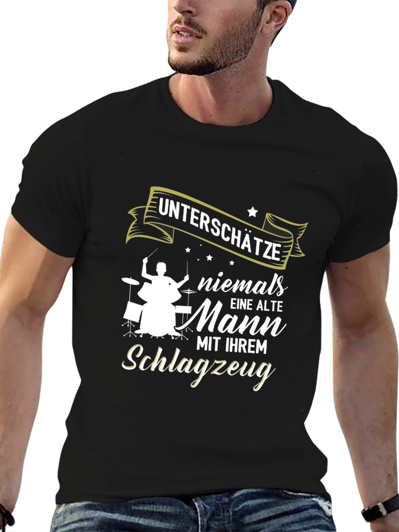 Drummer Old Man T-Shirt - Never Underestimate