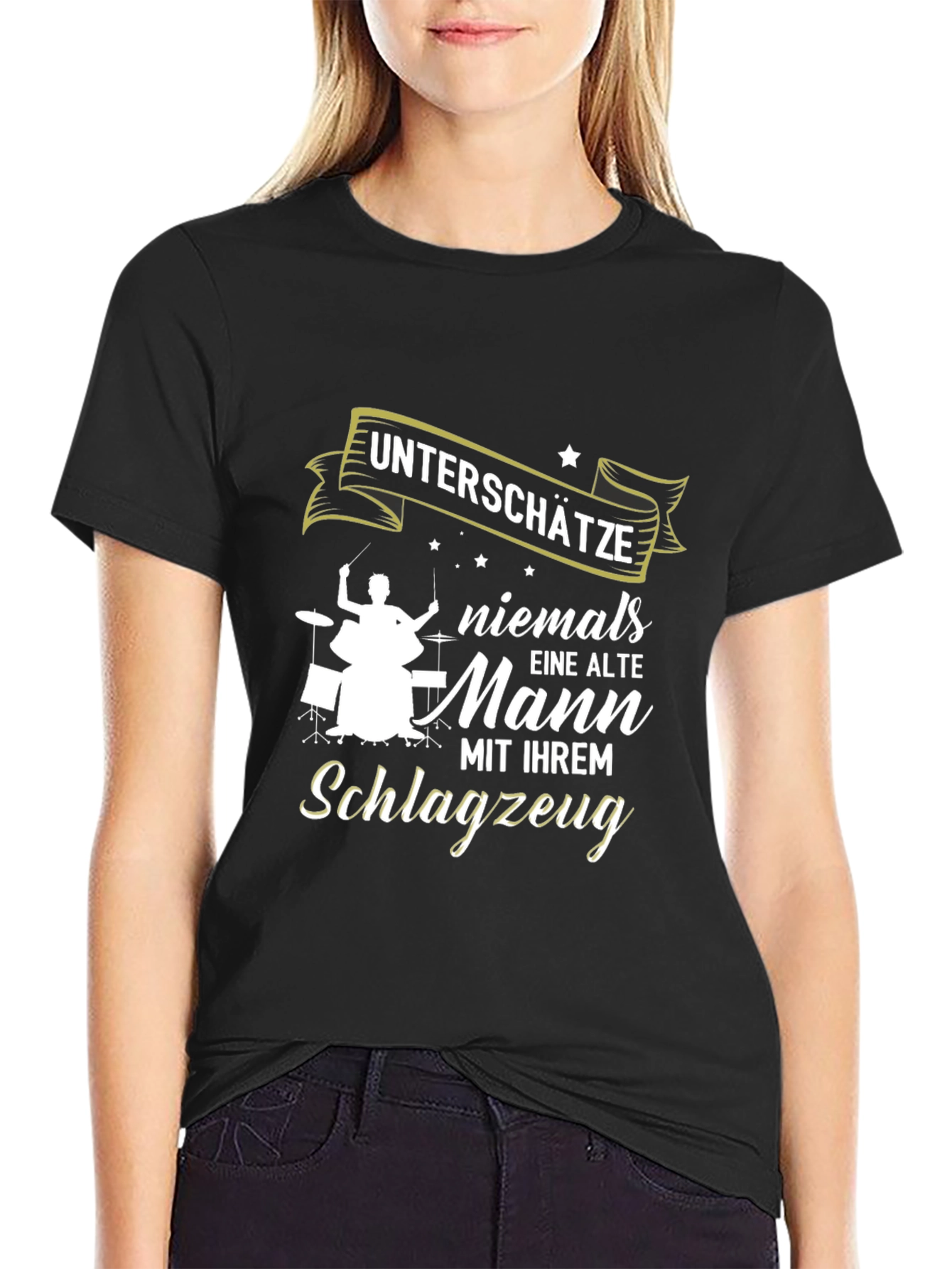 Drummer Old Man T-Shirt - Never Underestimate