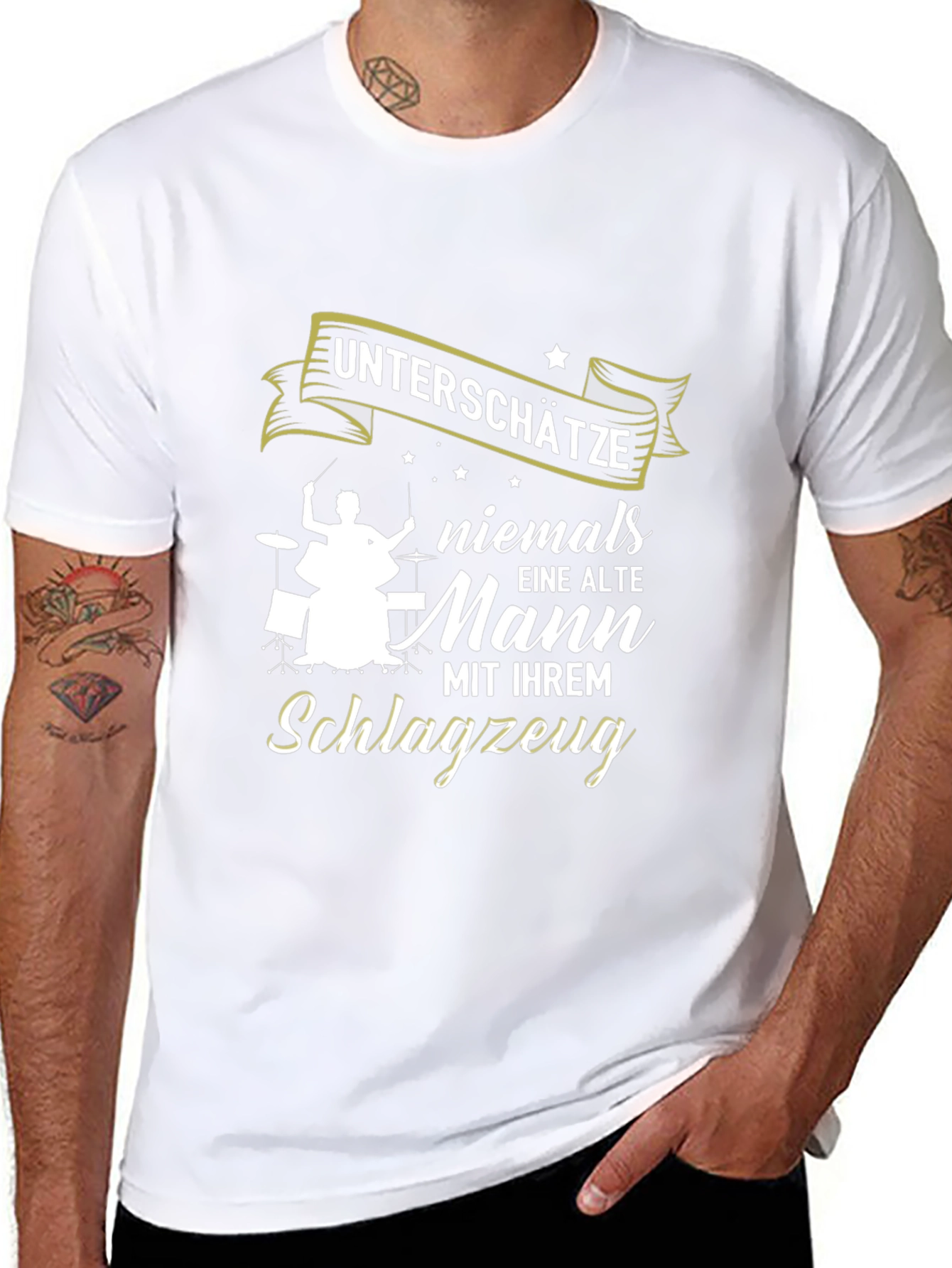 Drummer Old Man T-Shirt - Never Underestimate