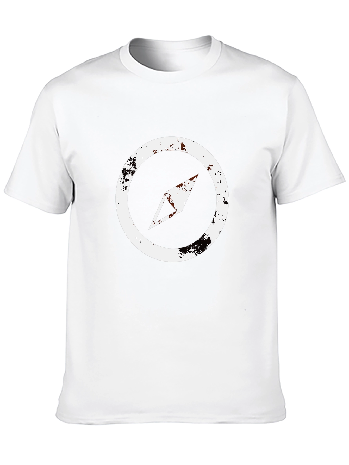 Distressed Compass Graphic Black T-Shirt