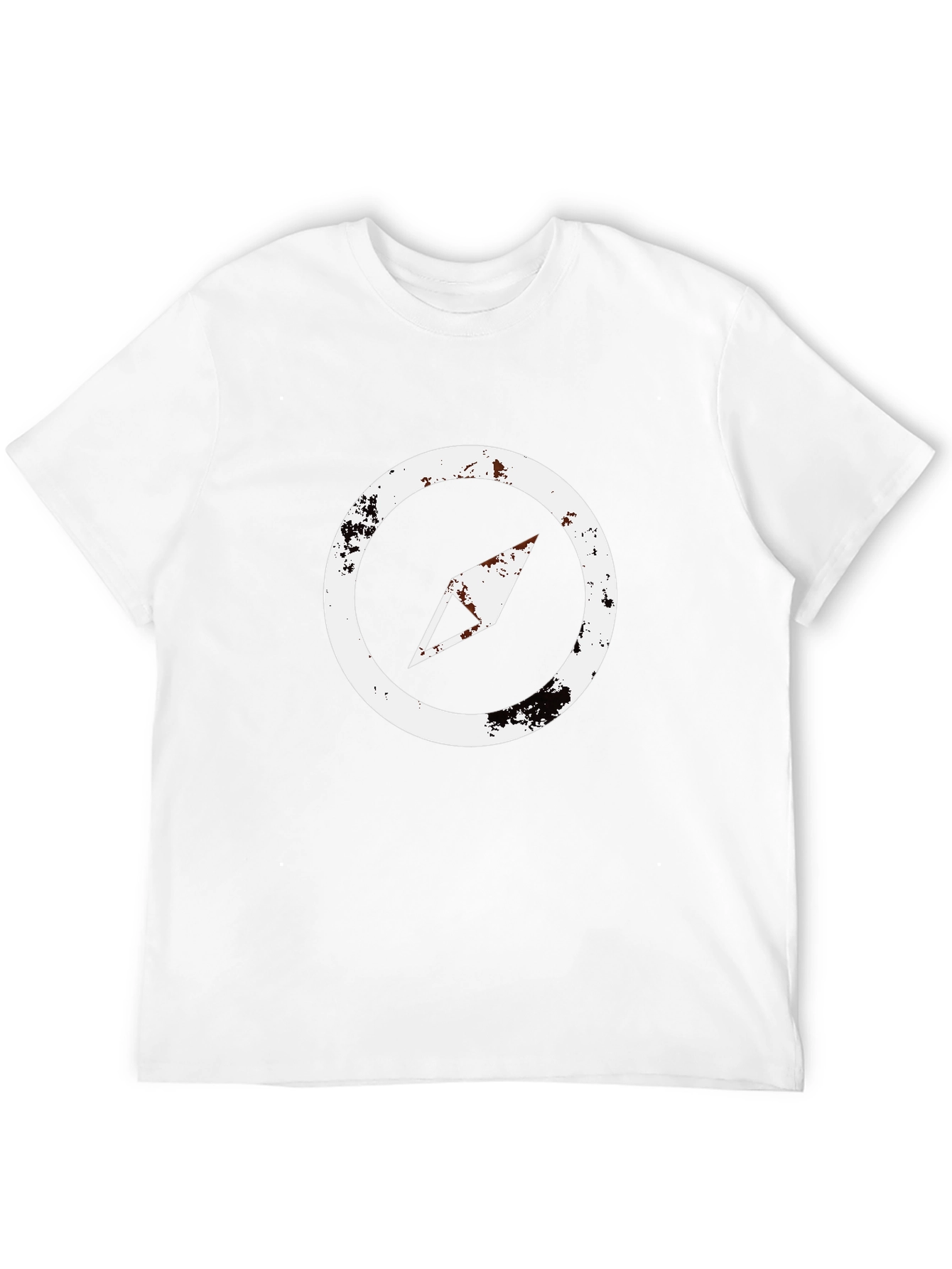Distressed Compass Graphic Black T-Shirt