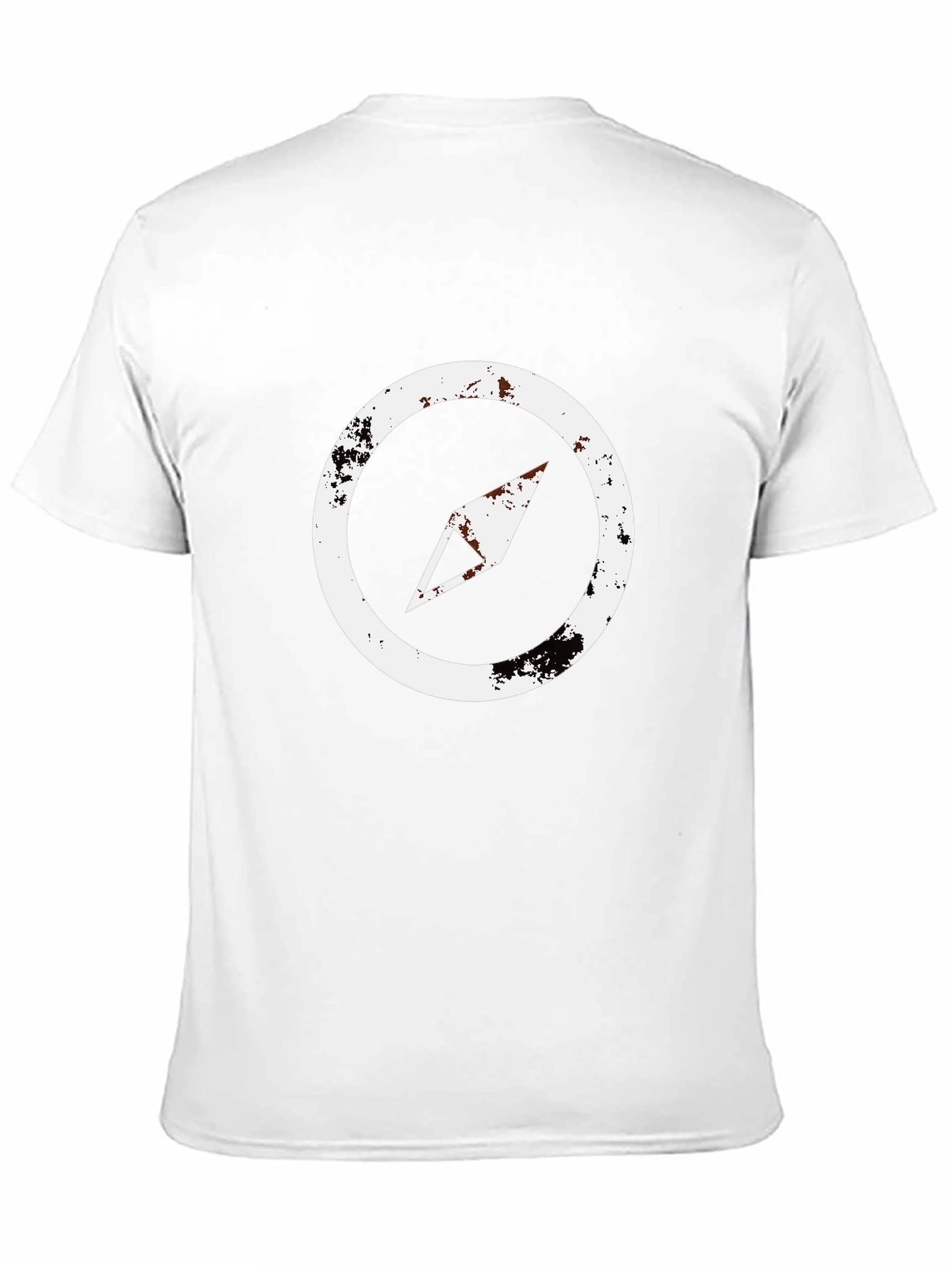 Distressed Compass Graphic Black T-Shirt
