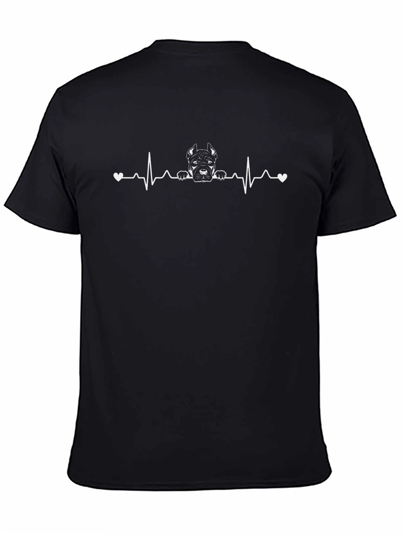 Dog Heartbeat T-Shirt - Black