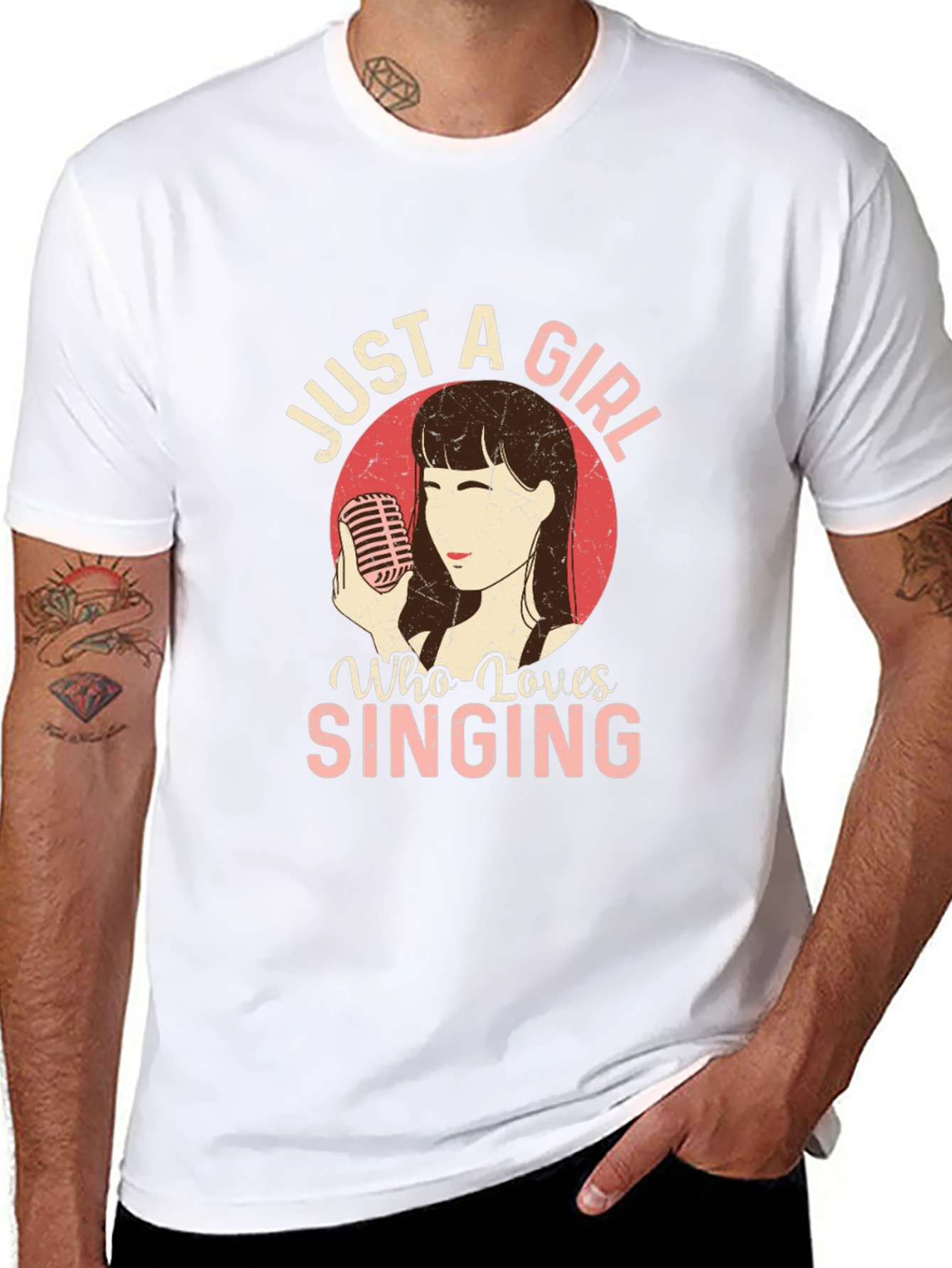 Just a Girl Who Loves Singing Black T-Shirt