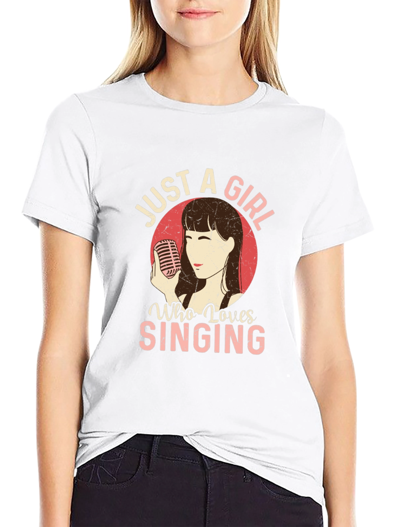 Just a Girl Who Loves Singing Black T-Shirt