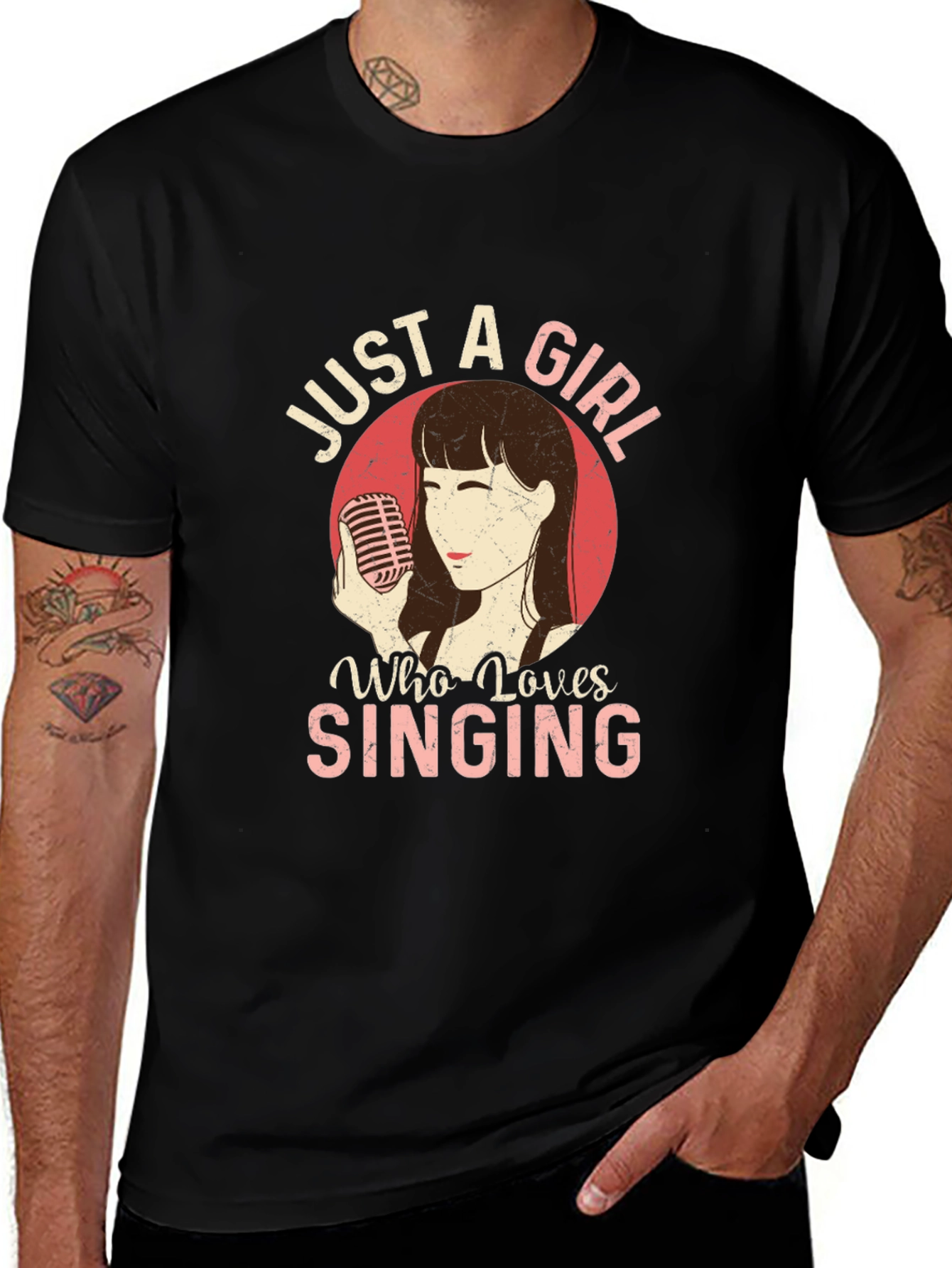 Just a Girl Who Loves Singing Black T-Shirt