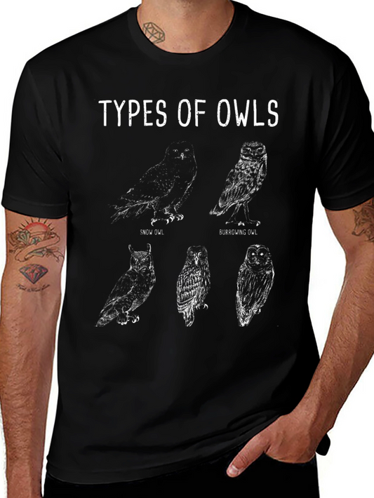 Types of Owls Graphic Print Tee