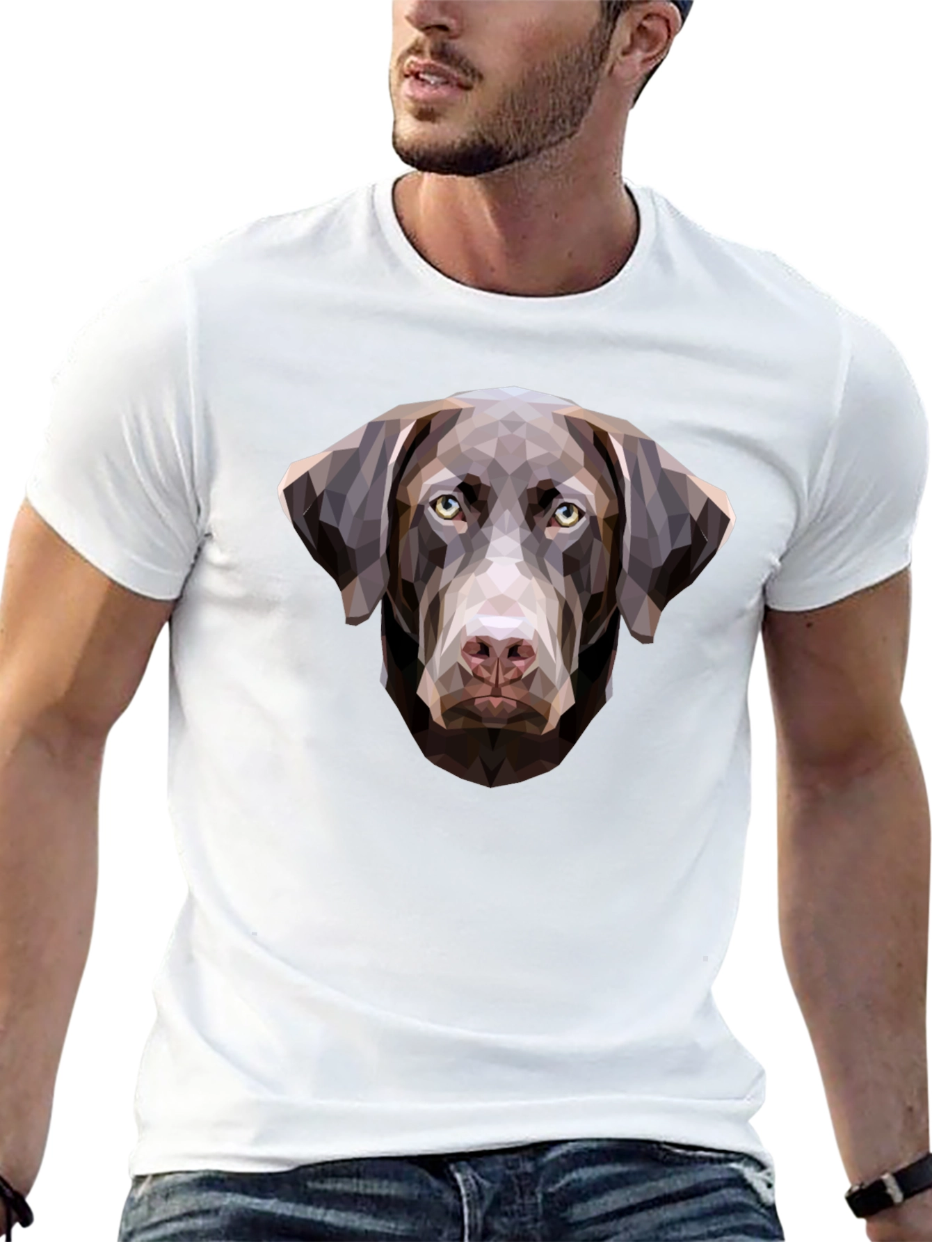 Geometric Dog T-Shirt - Unique Labrador Design